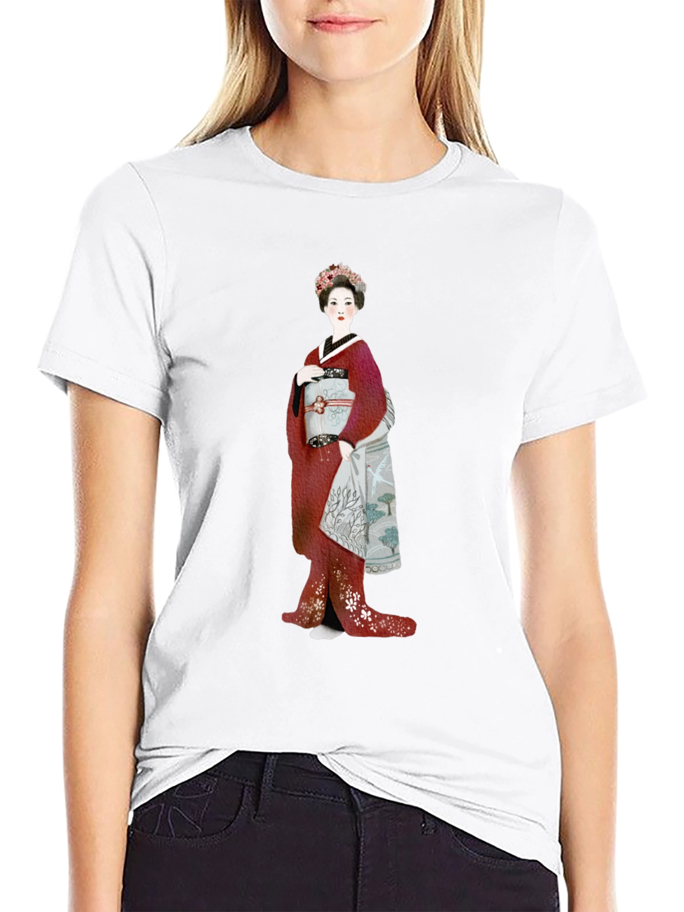 Geisha Graphic Tee - Elegant Japanese Art Shirt