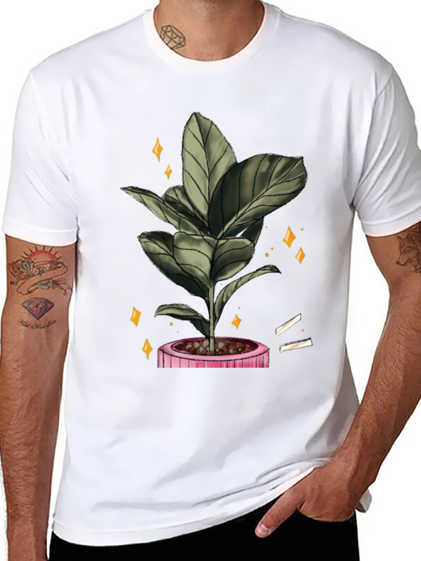 Plant Graphic Black T-Shirt