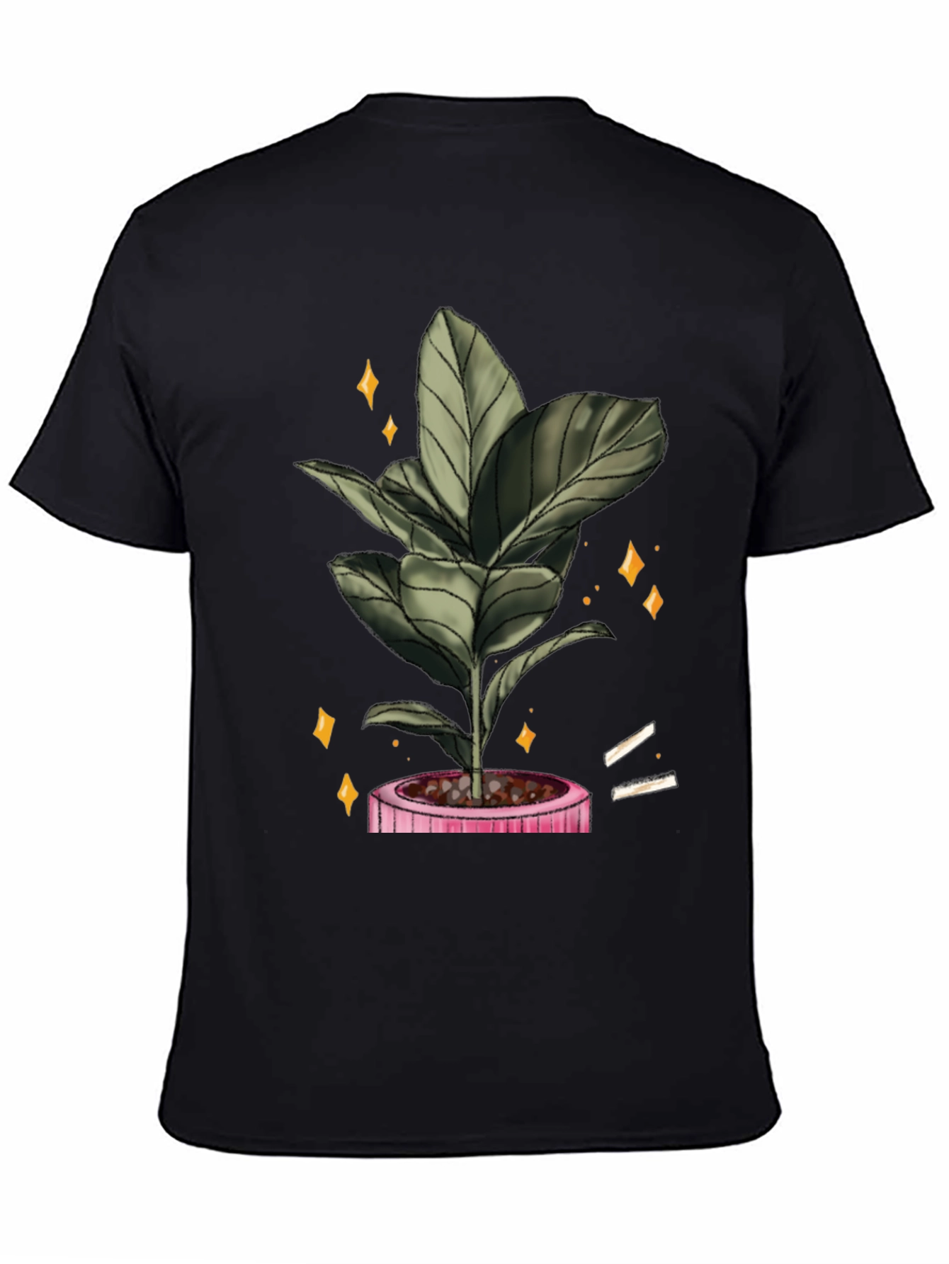 Plant Graphic Black T-Shirt