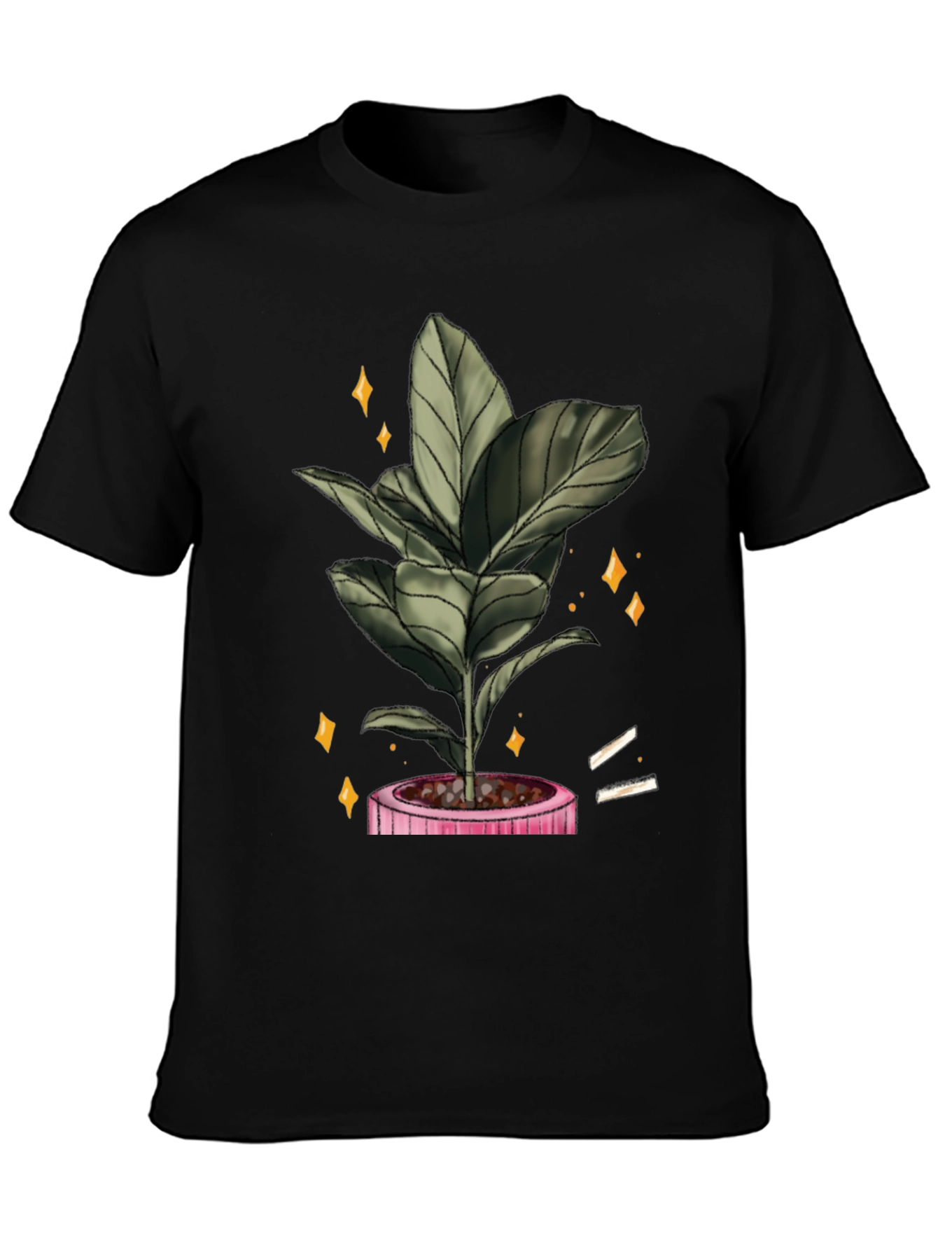 Plant Graphic Black T-Shirt