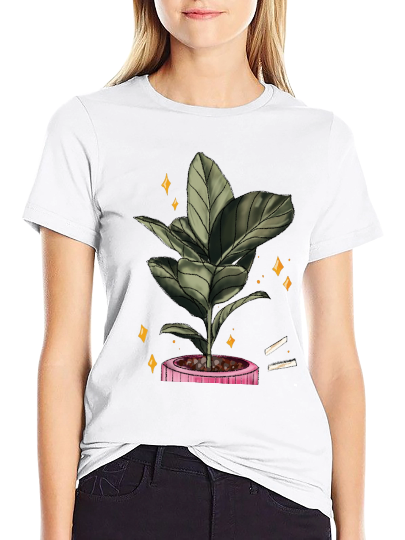 Plant Graphic Black T-Shirt