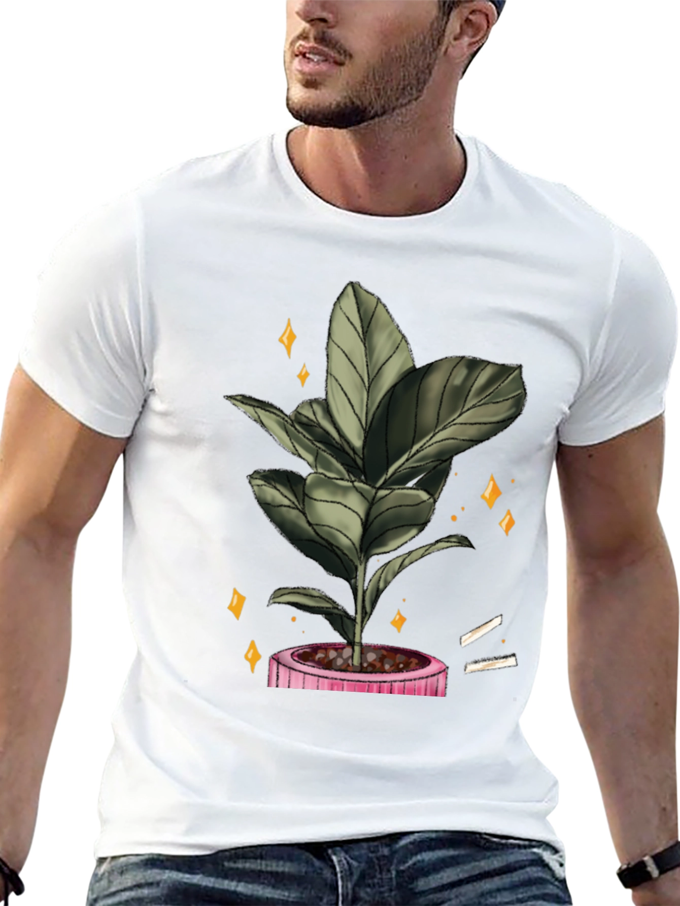 Plant Graphic Black T-Shirt
