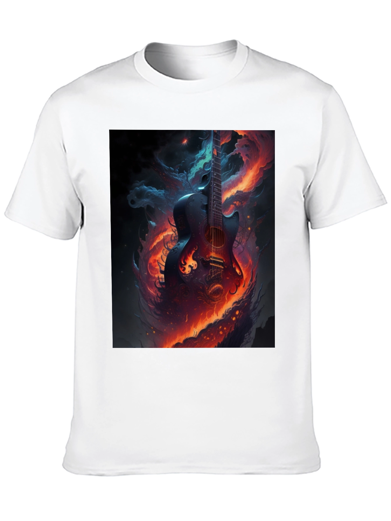 Fiery Guitar Graphic Tee