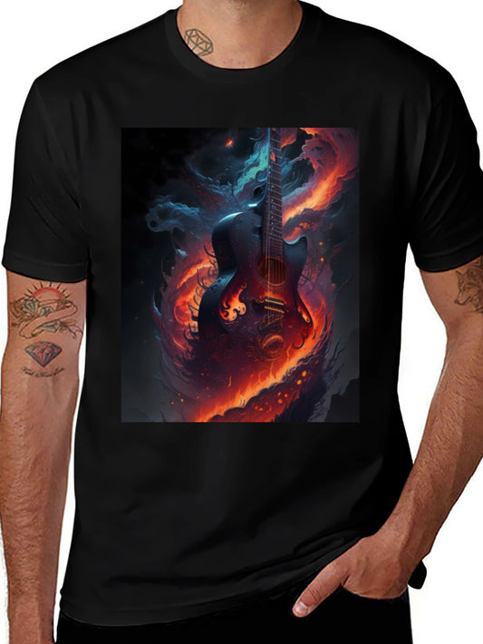 Fiery Guitar Graphic Tee