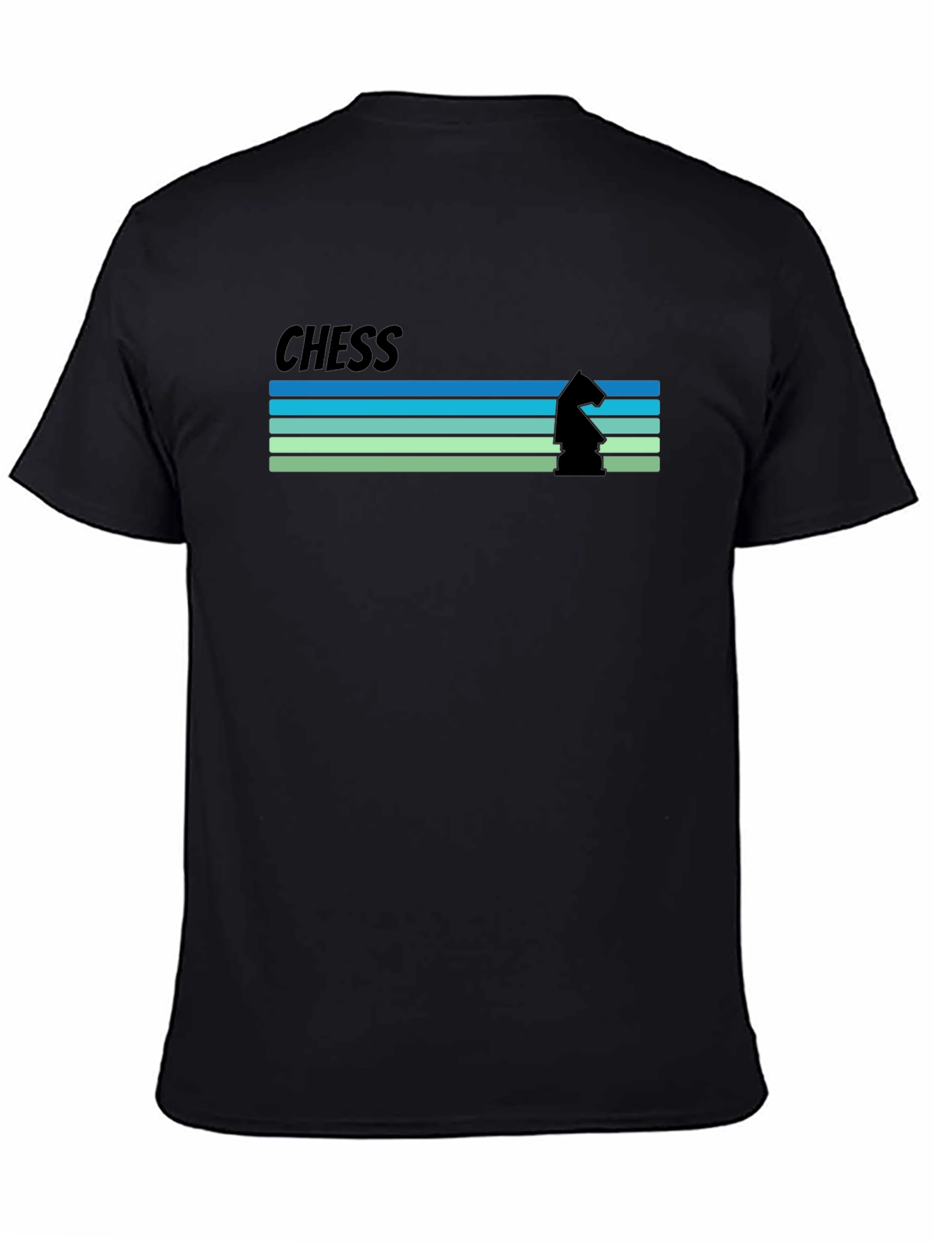 Chess Knight Graphic Tee - Retro Style Mens T-Shirt