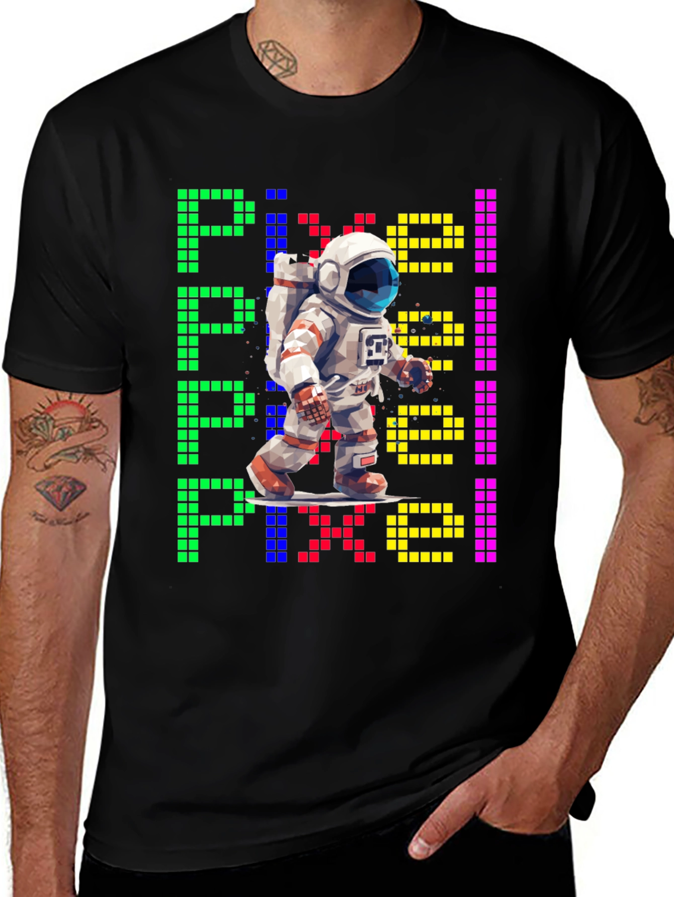 Pixel Astronaut T-Shirt - Retro Space Tee