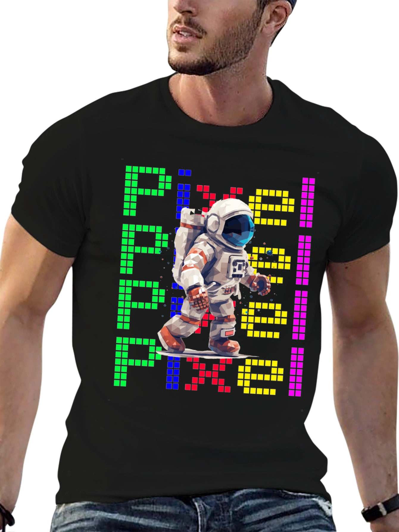 Pixel Astronaut T-Shirt - Retro Space Tee