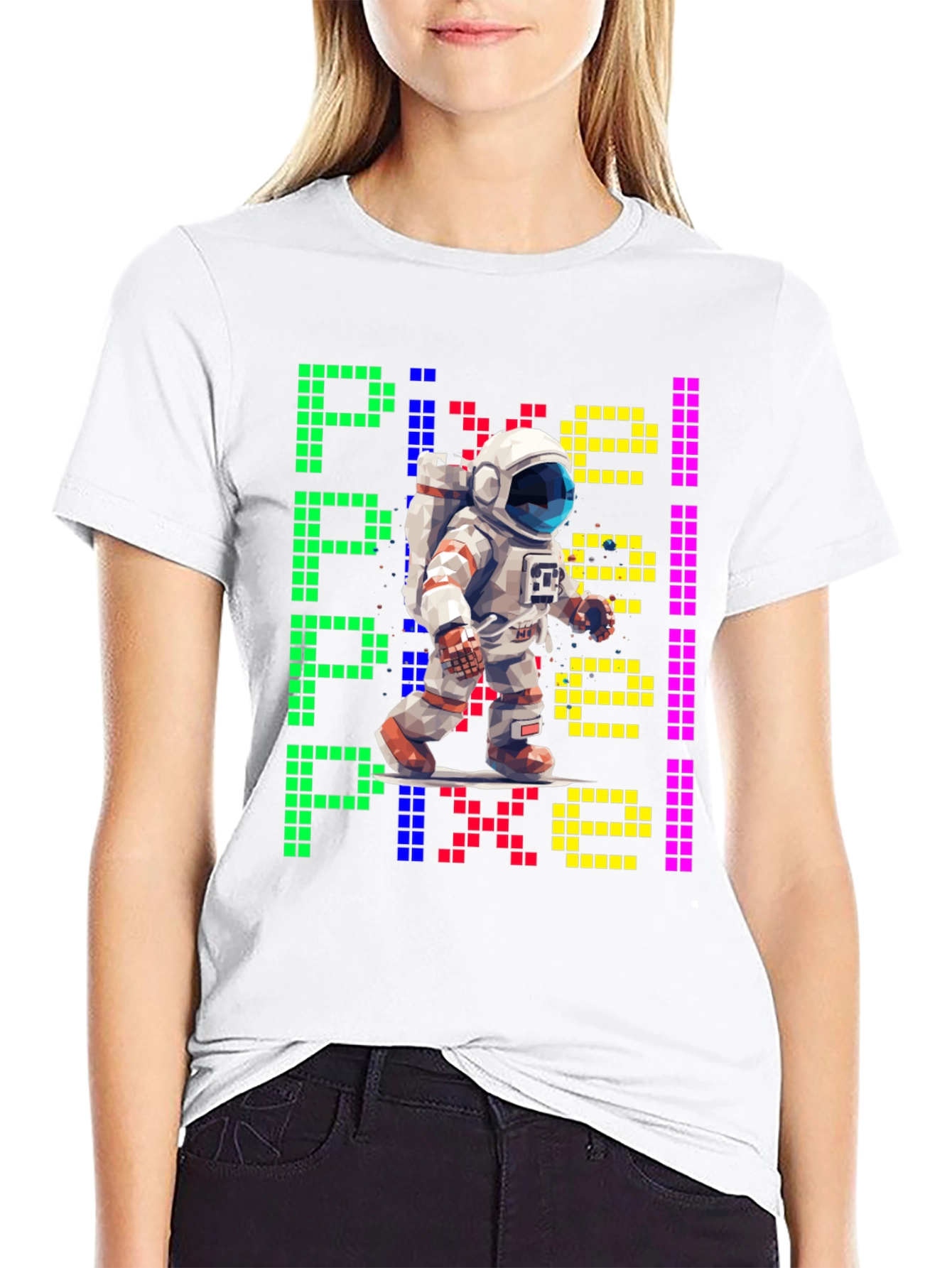 Pixel Astronaut T-Shirt - Retro Space Tee