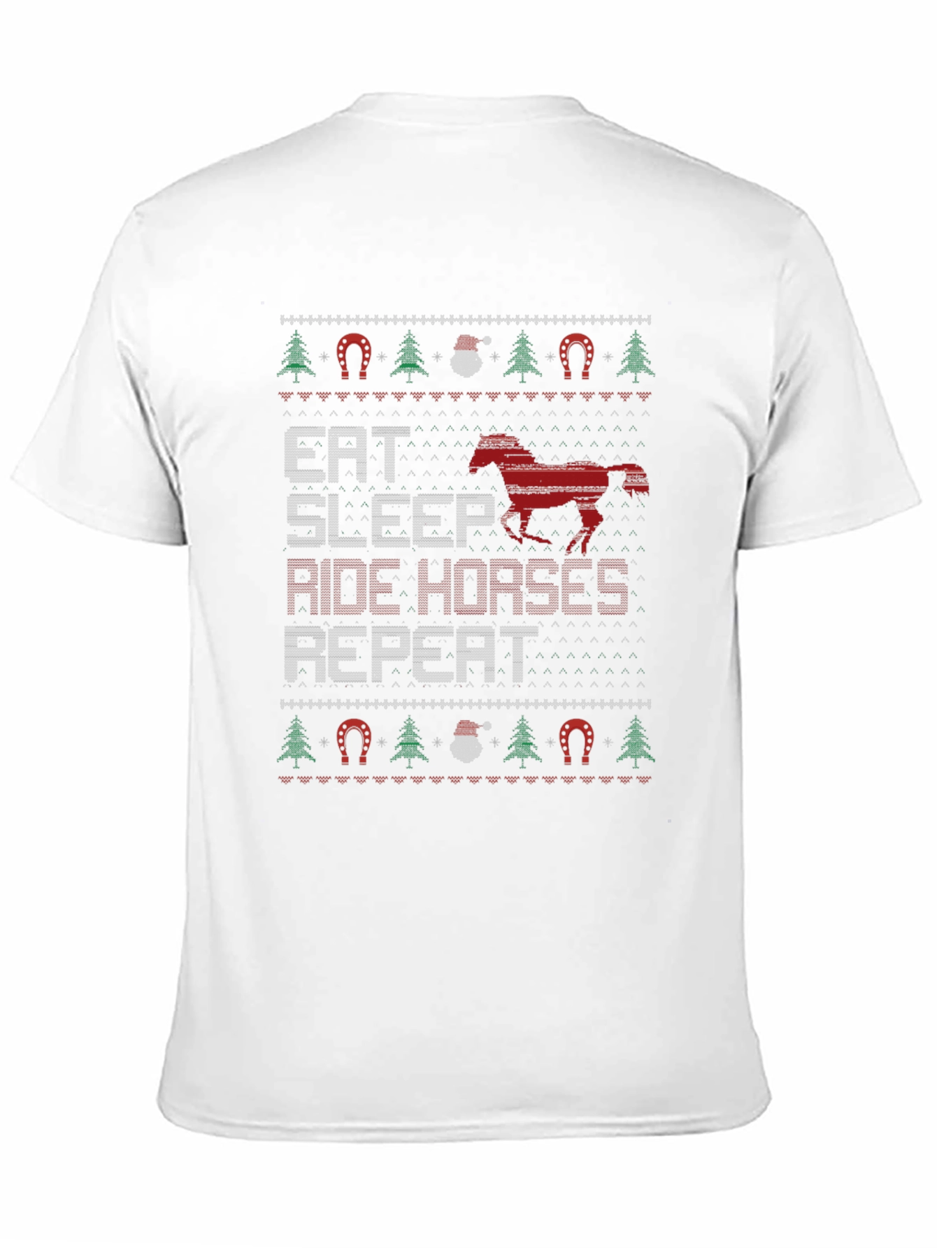 Eat Sleep Ride Horses Ugly Christmas Sweater T-Shirt