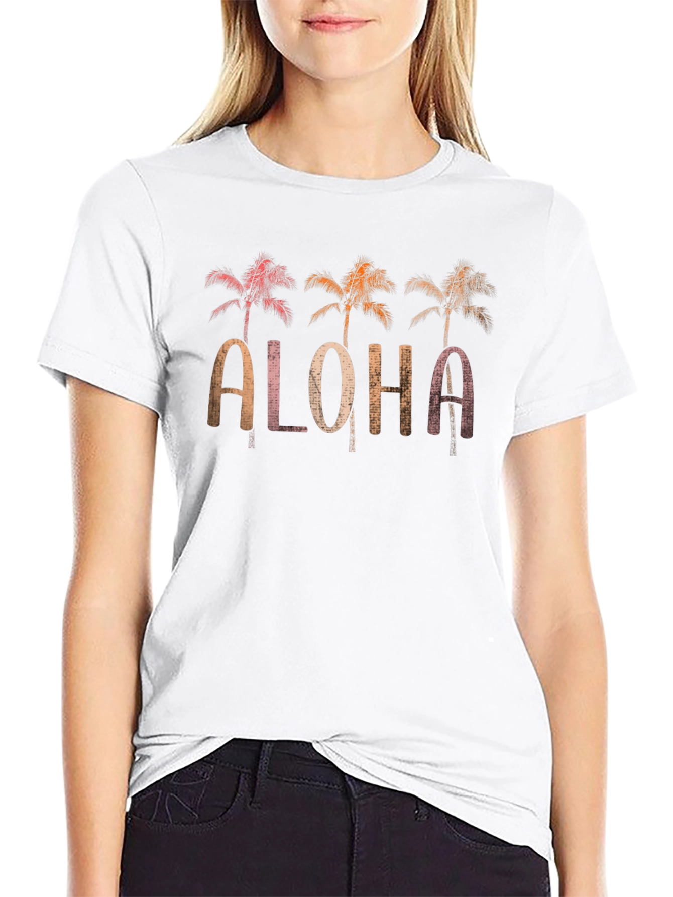 Aloha Palm Tree Graphic Tee - Tropical Vibe