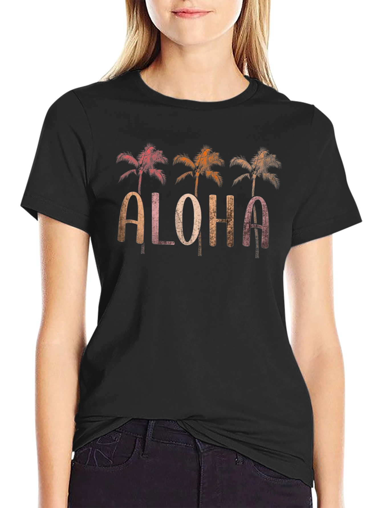 Aloha Palm Tree Graphic Tee - Tropical Vibe