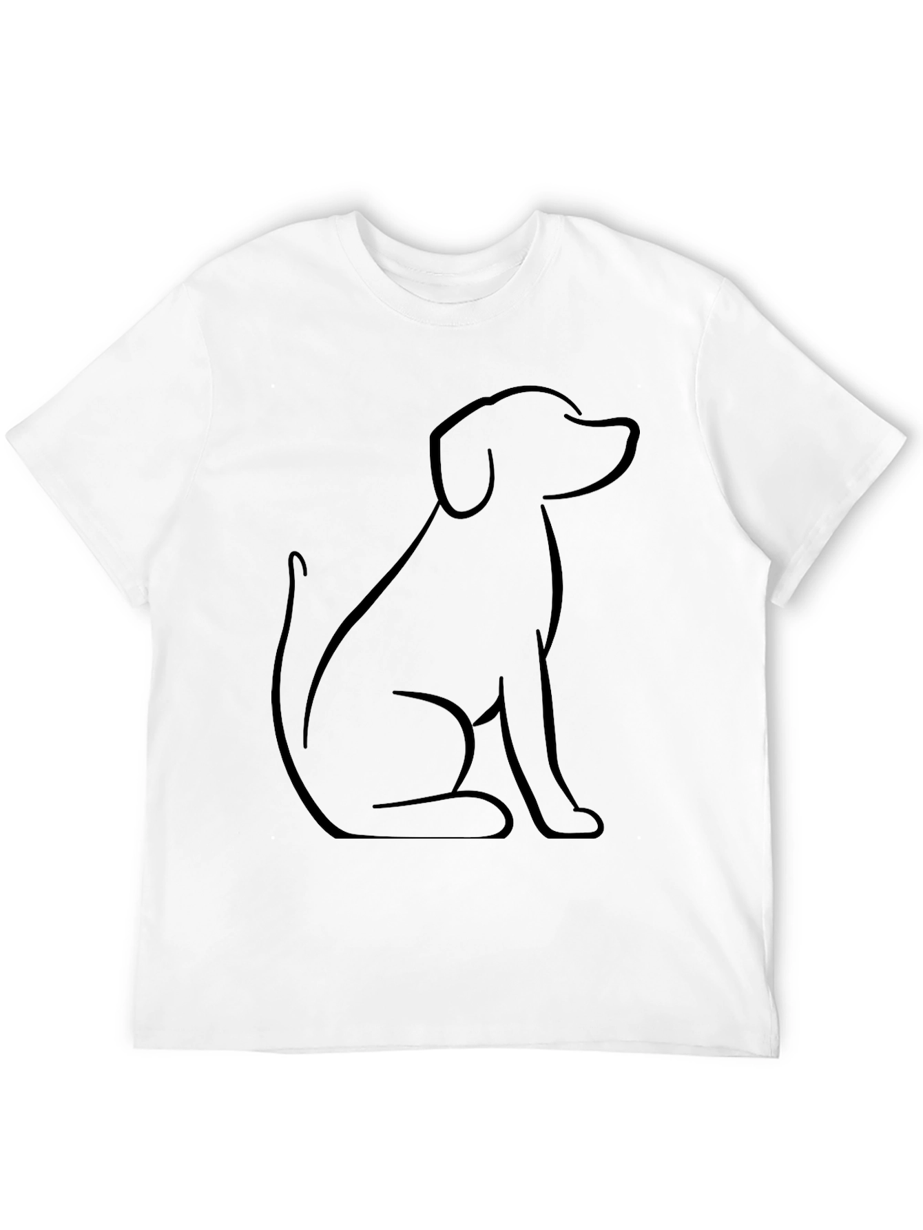 Minimalist Dog Outline Black T-Shirt