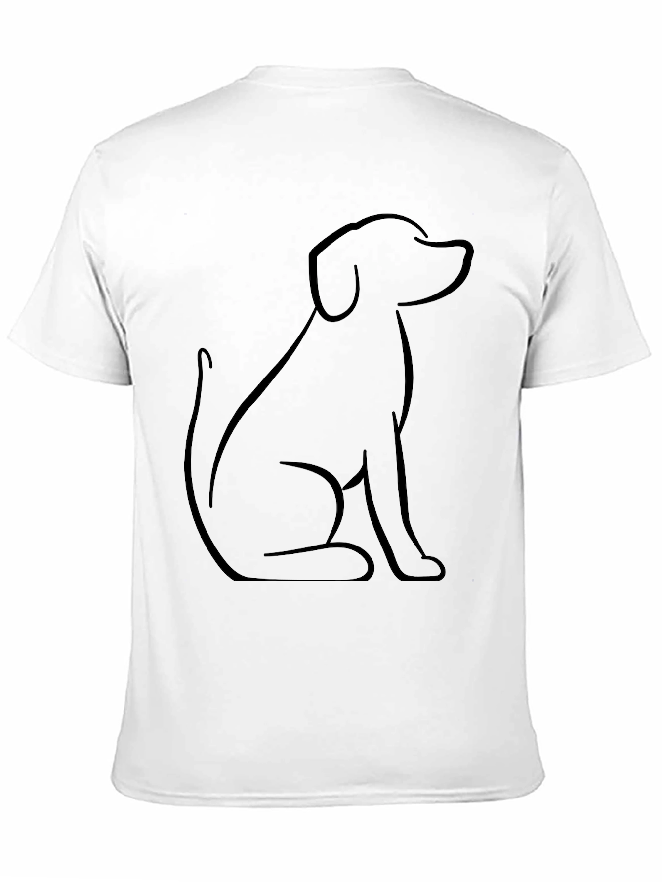 Minimalist Dog Outline Black T-Shirt
