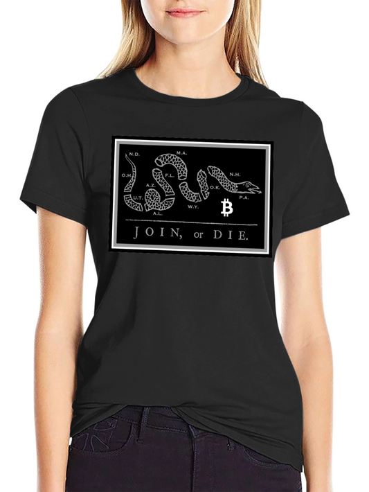 Bitcoin Join or Die T-Shirt - Crypto Liberty Design