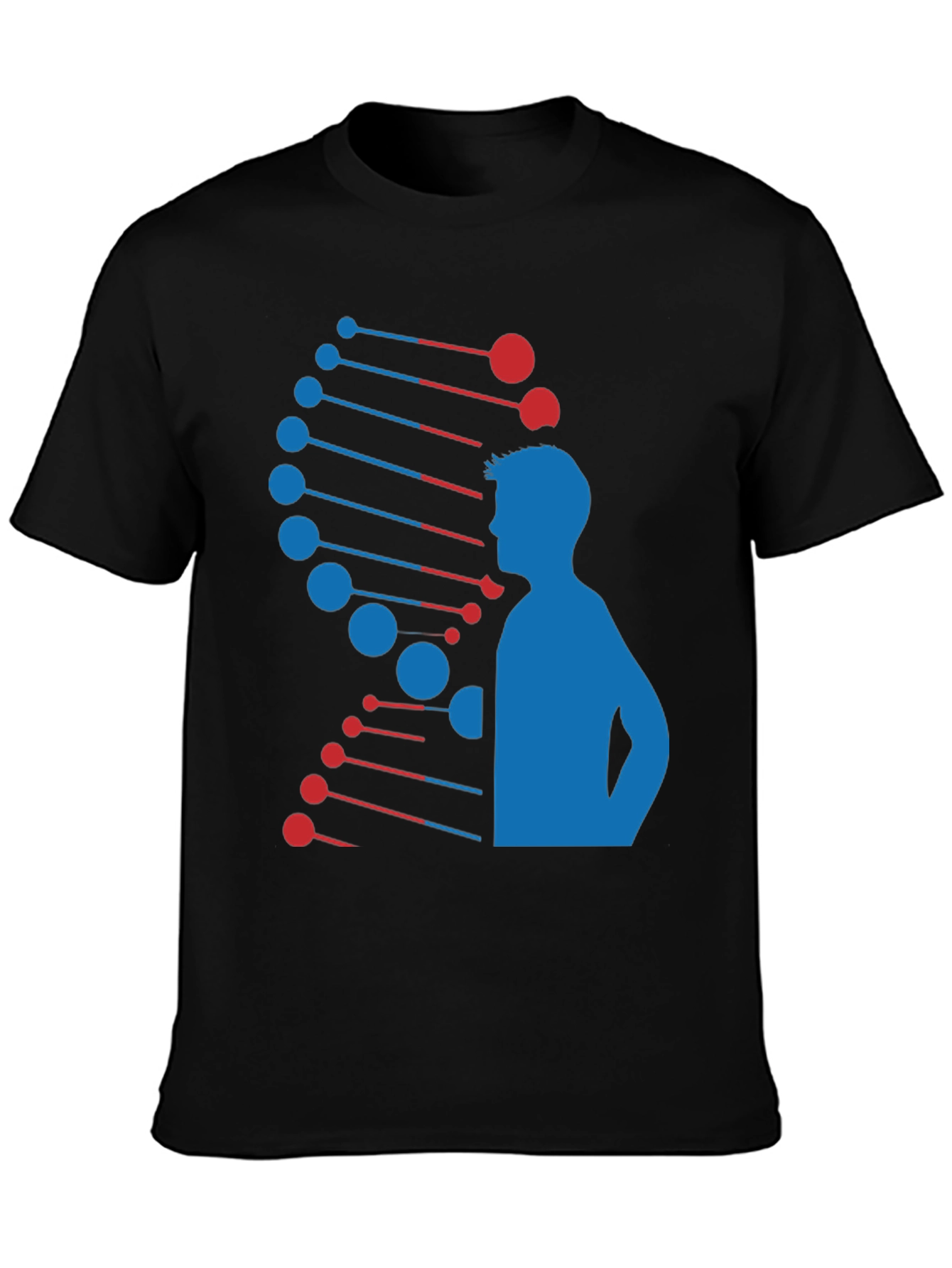 DNA Man Graphic Tee - Black Cotton Blend T-Shirt