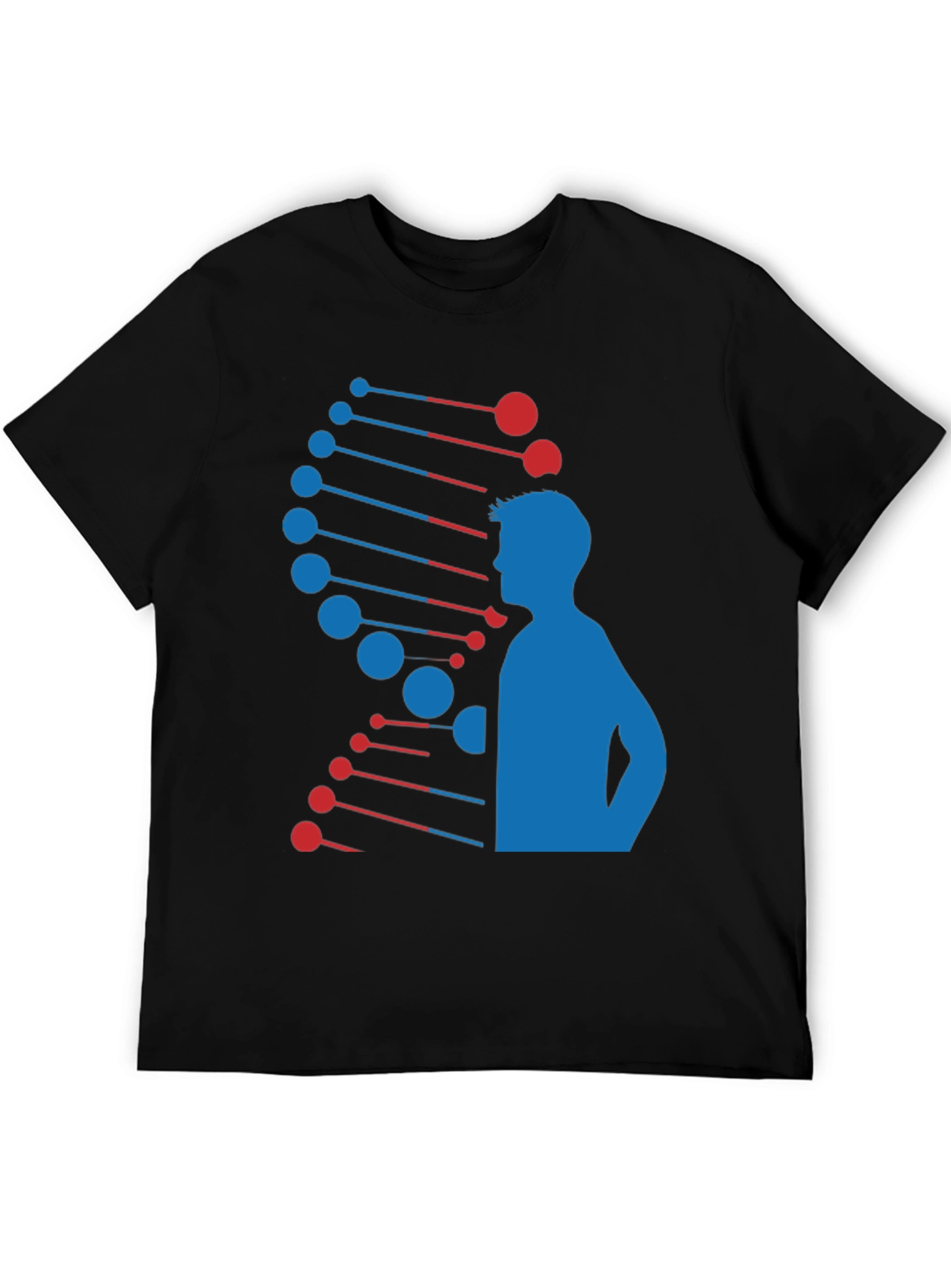 DNA Man Graphic Tee - Black Cotton Blend T-Shirt