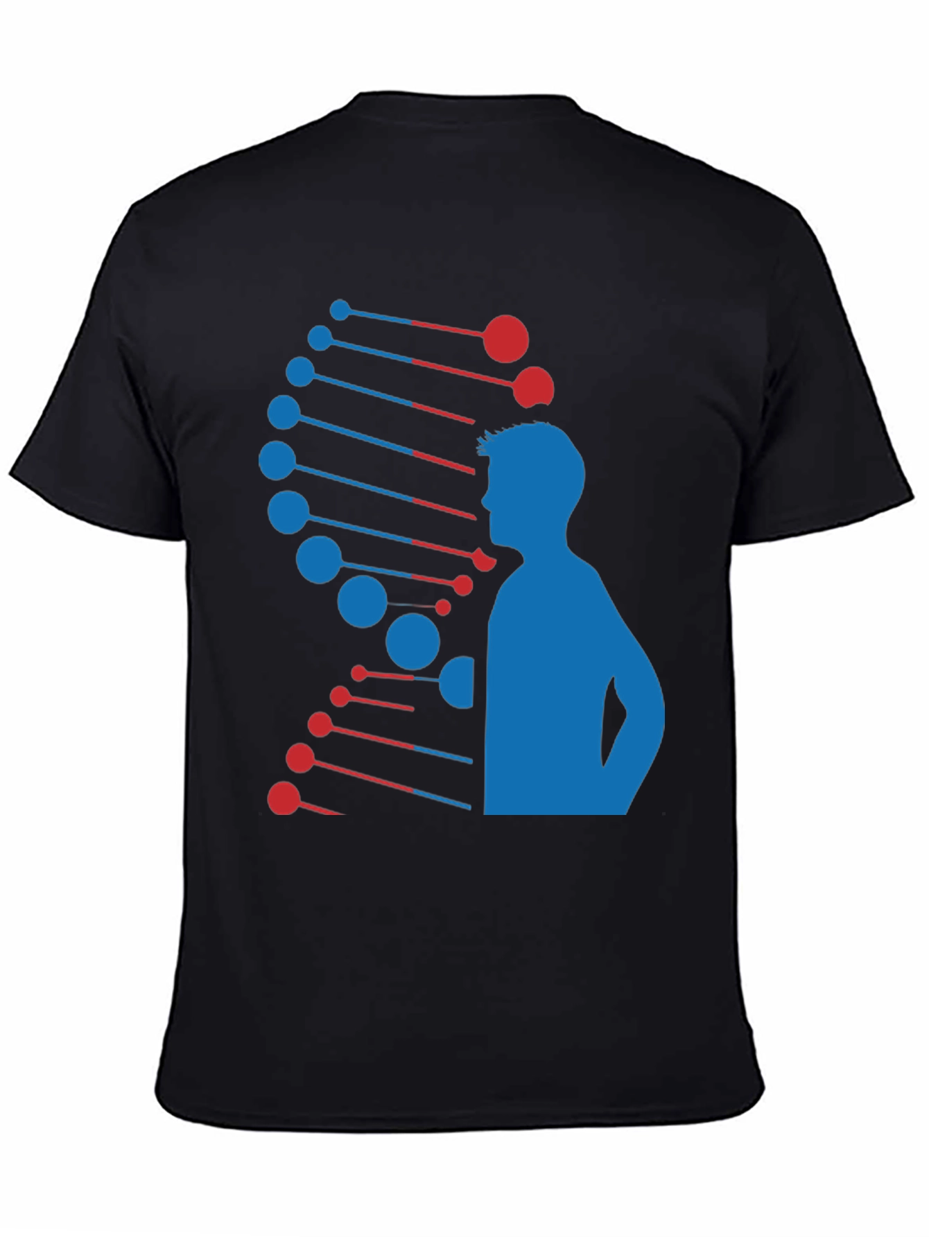 DNA Man Graphic Tee - Black Cotton Blend T-Shirt