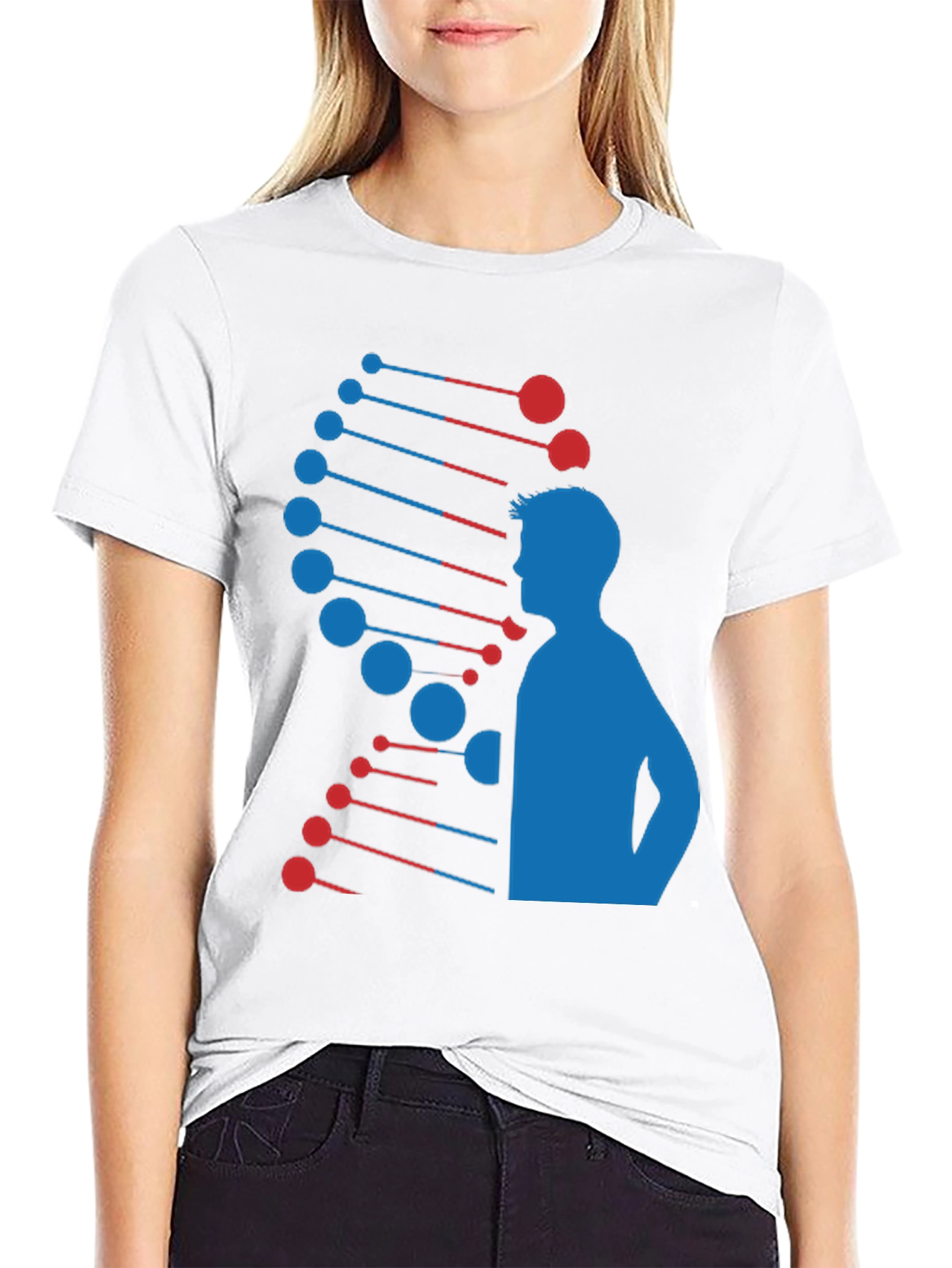 DNA Man Graphic Tee - Black Cotton Blend T-Shirt