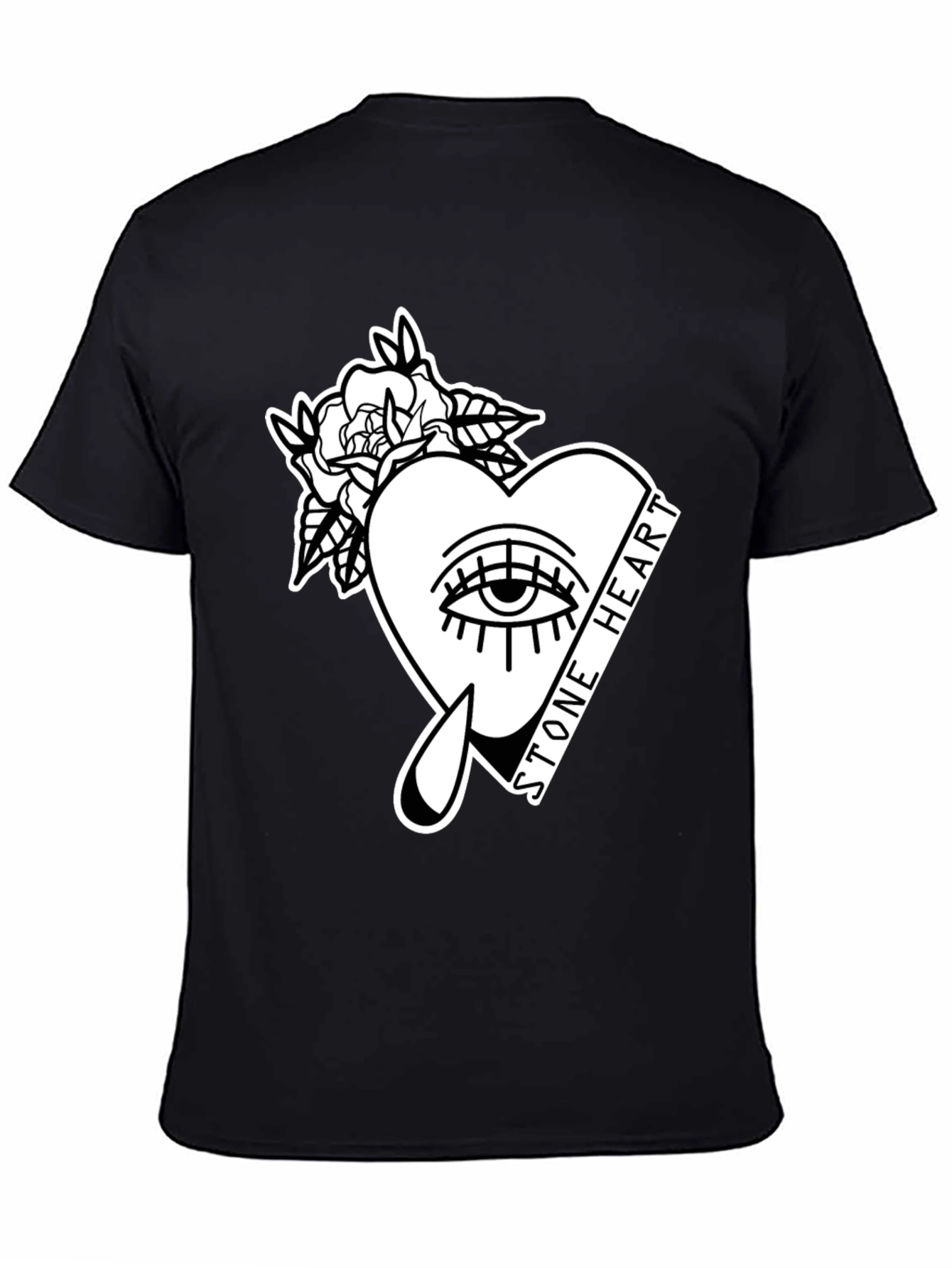 Stone Heart Graphic Tee - Stylish Unisex Cotton T-Shirt