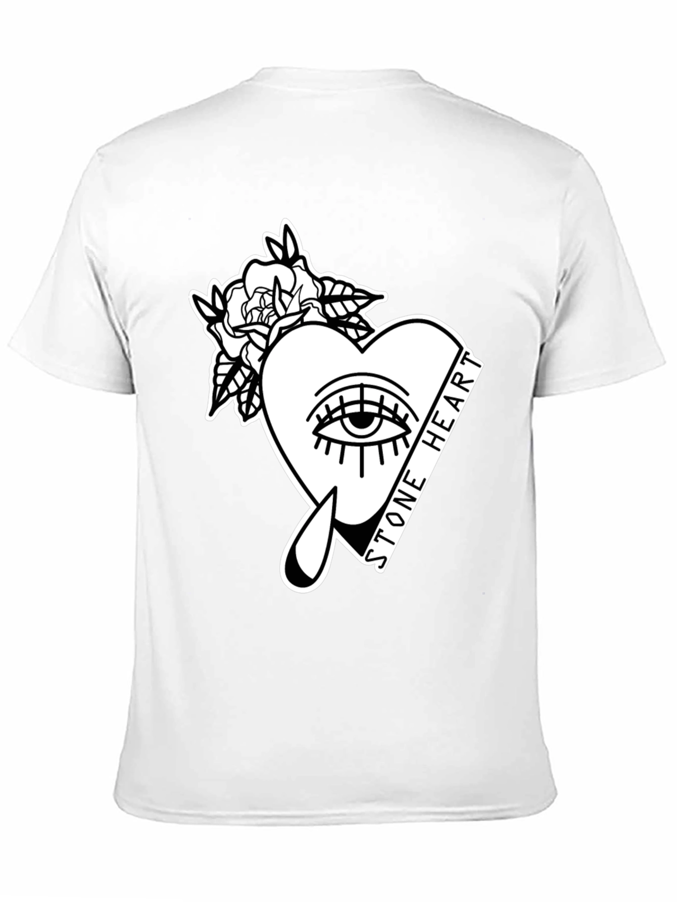 Stone Heart Graphic Tee - Stylish Unisex Cotton T-Shirt