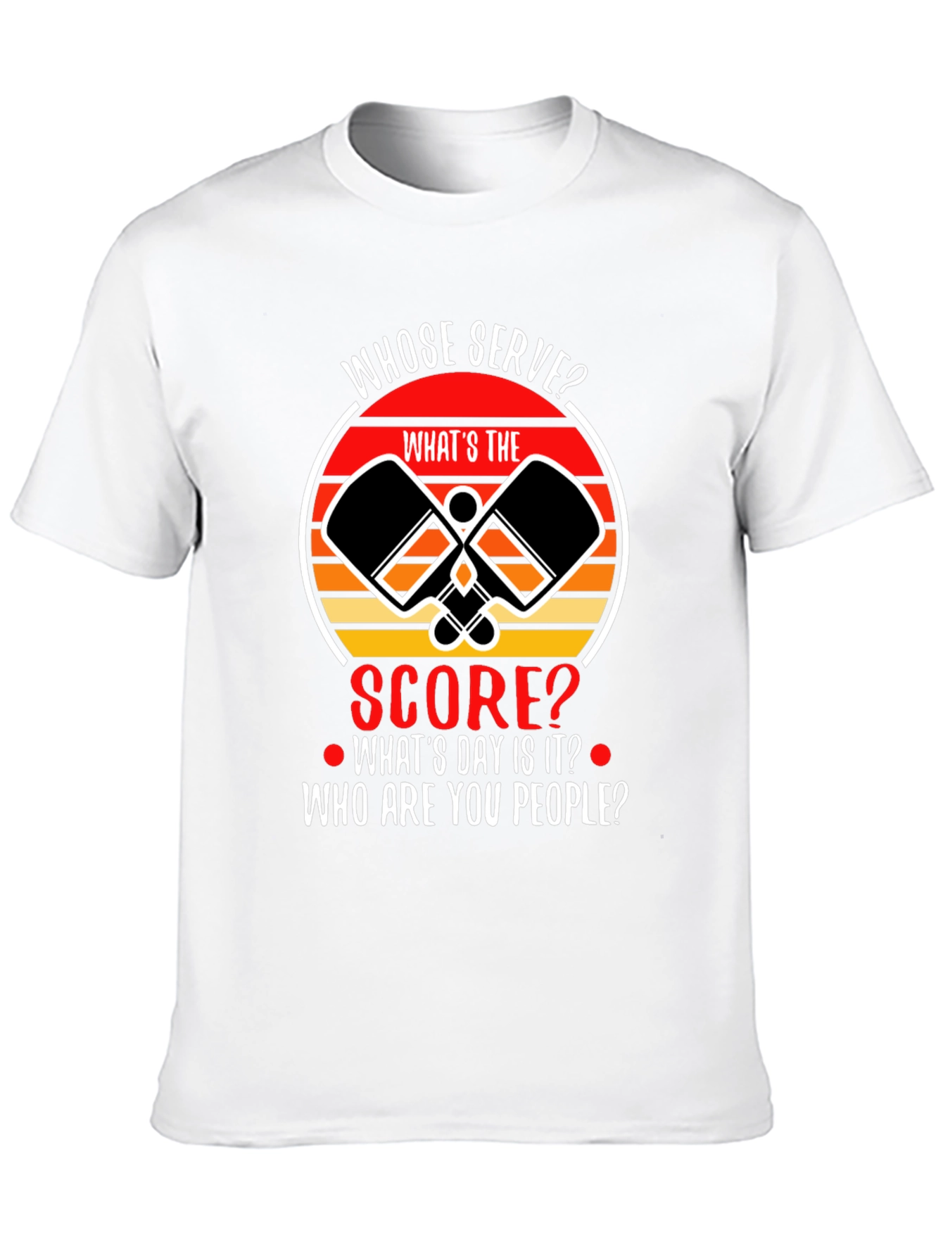 Pickleball T-Shirt: Whose Serve? Funny Pickleball Player Tee