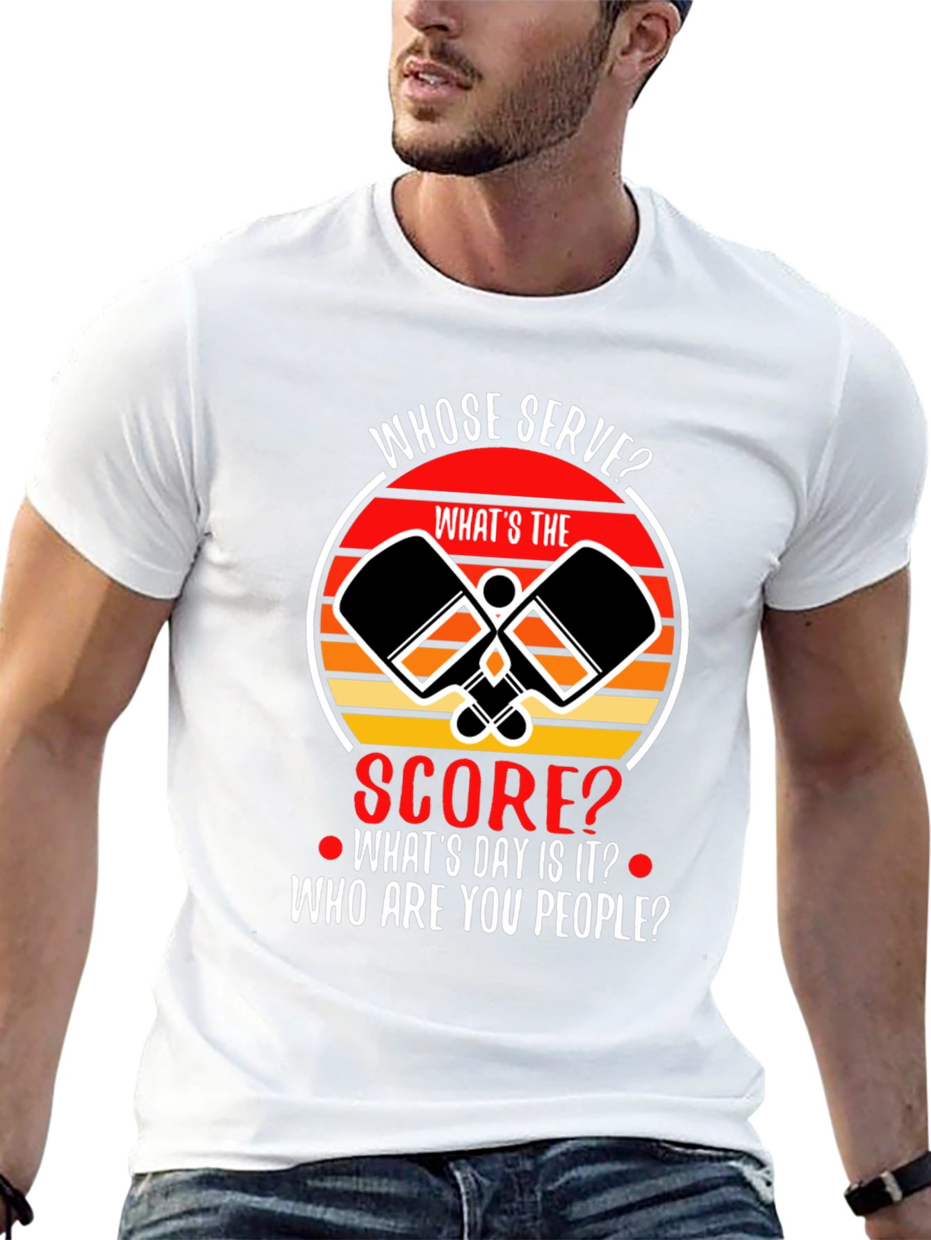 Pickleball T-Shirt: Whose Serve? Funny Pickleball Player Tee