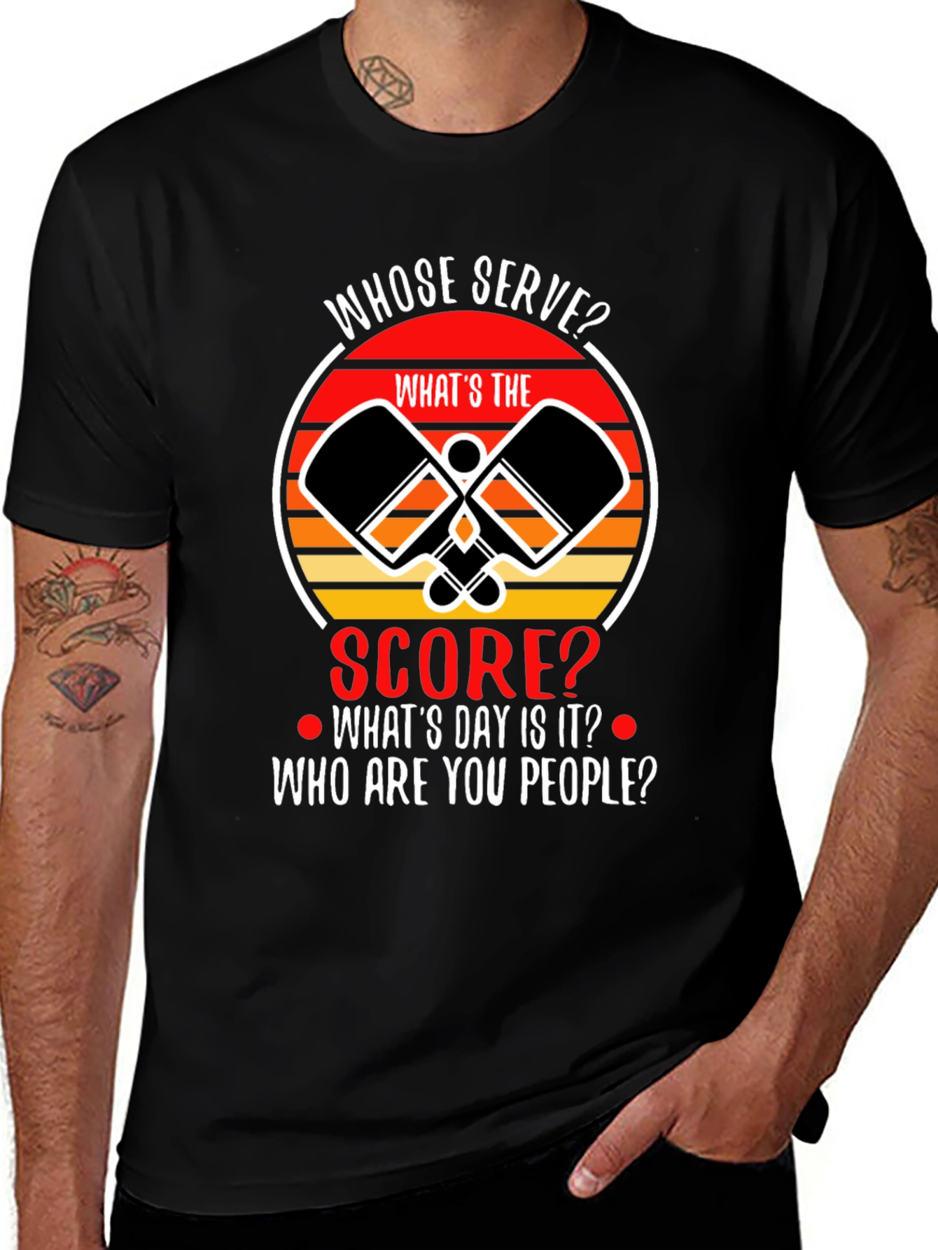 Pickleball T-Shirt: Whose Serve? Funny Pickleball Player Tee
