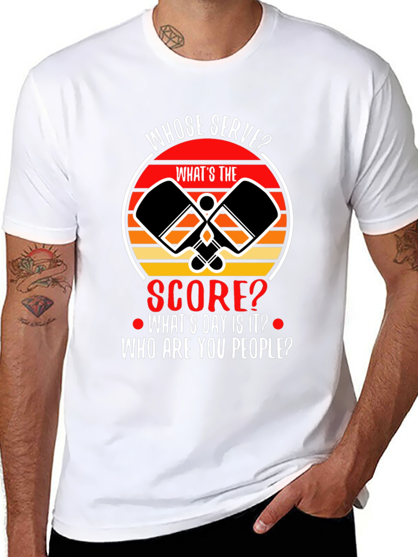 Pickleball T-Shirt: Whose Serve? Funny Pickleball Player Tee