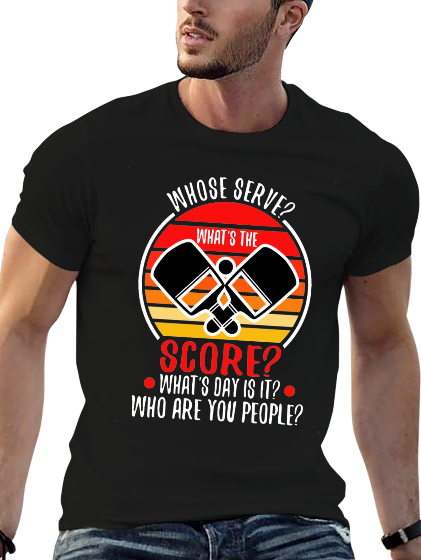 Pickleball T-Shirt: Whose Serve? Funny Pickleball Player Tee