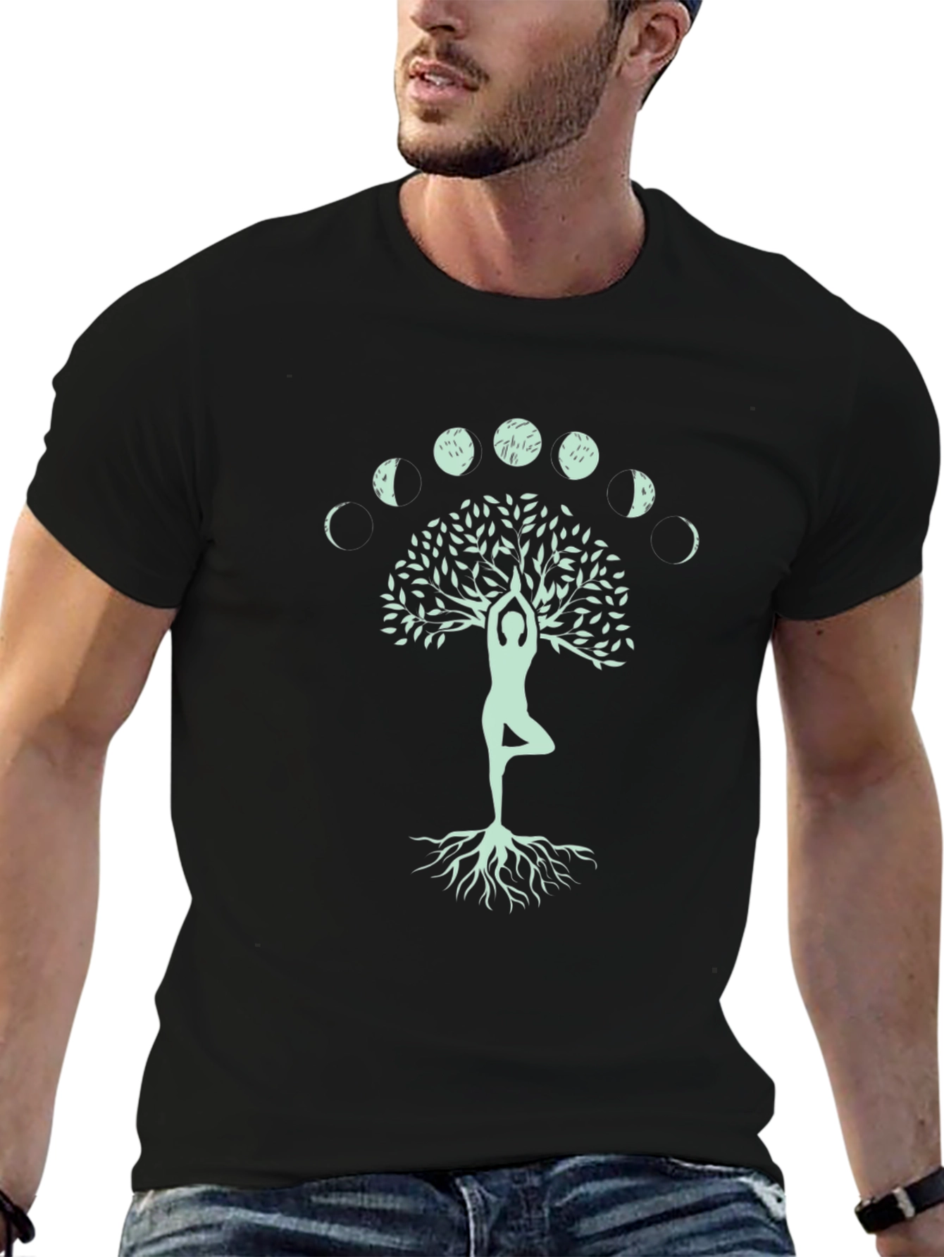 Yoga Tree of Life T-Shirt - Moon Phases