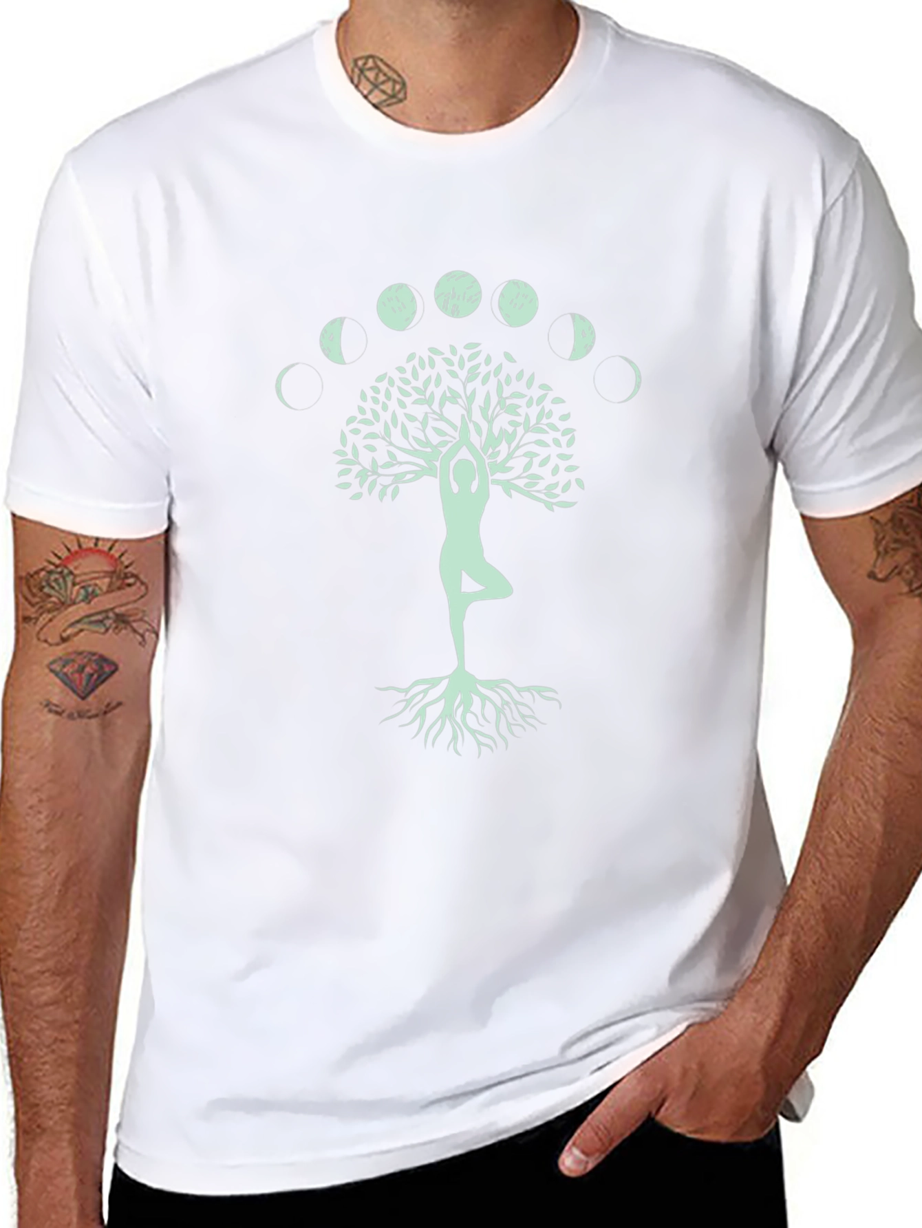 Yoga Tree of Life T-Shirt - Moon Phases