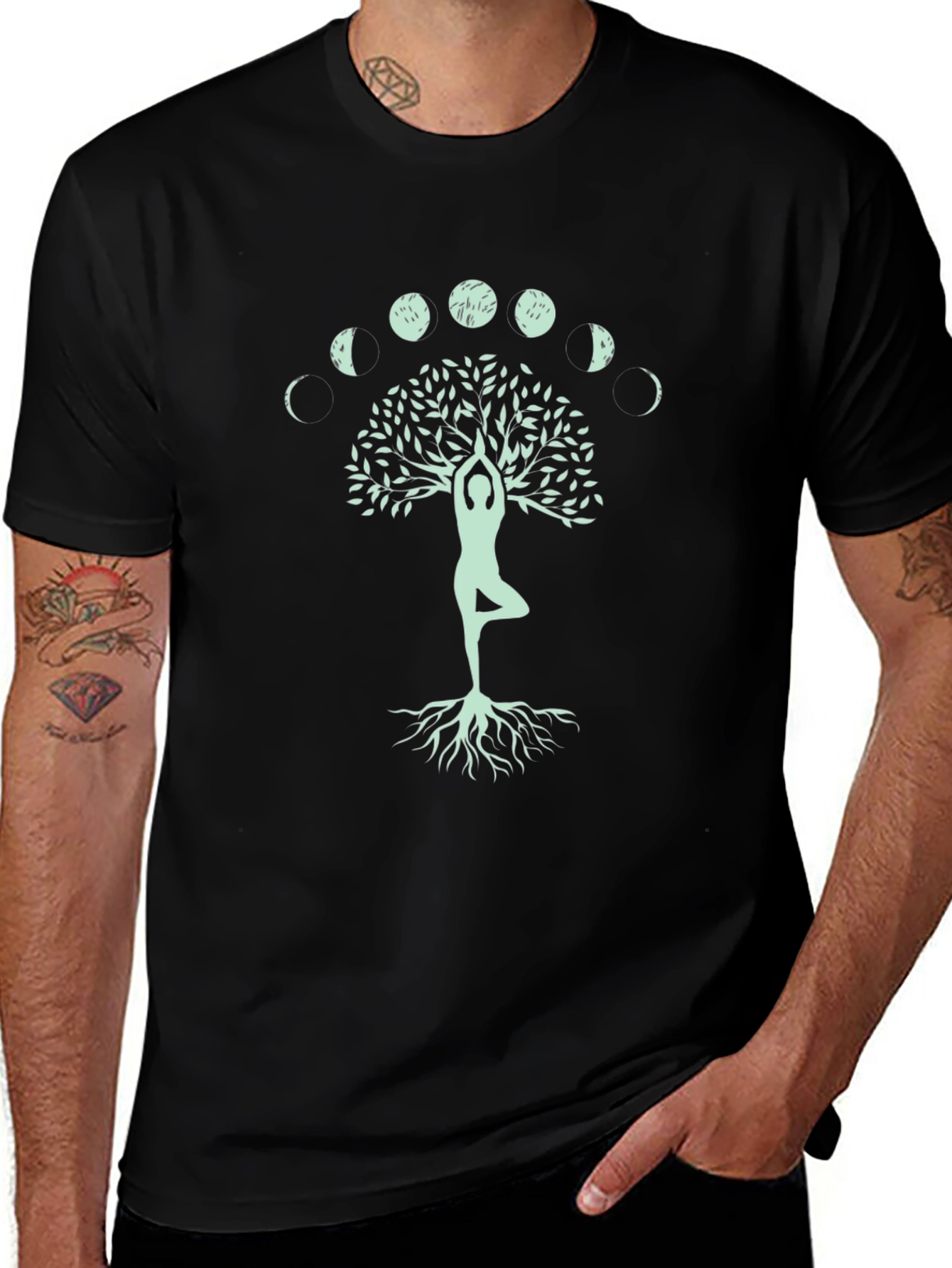 Yoga Tree of Life T-Shirt - Moon Phases