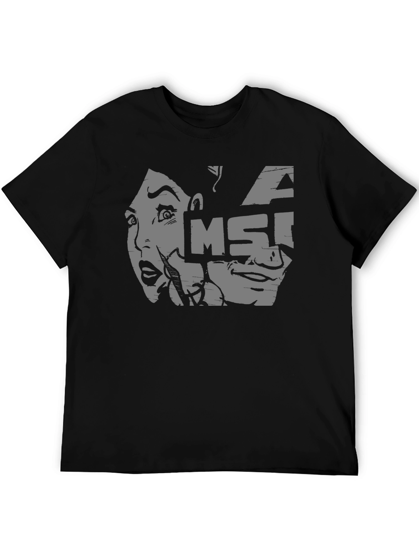 MSI Graphic Tee - Black Cotton Casual T-Shirt