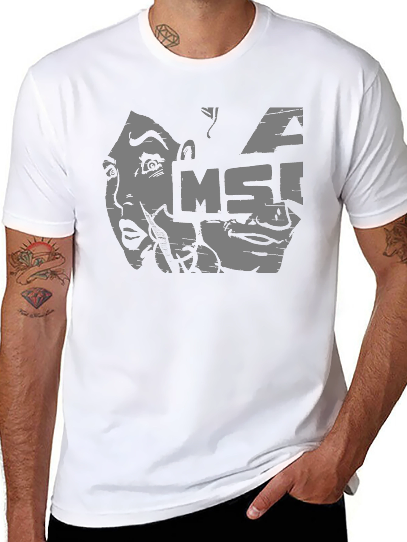 MSI Graphic Tee - Black Cotton Casual T-Shirt
