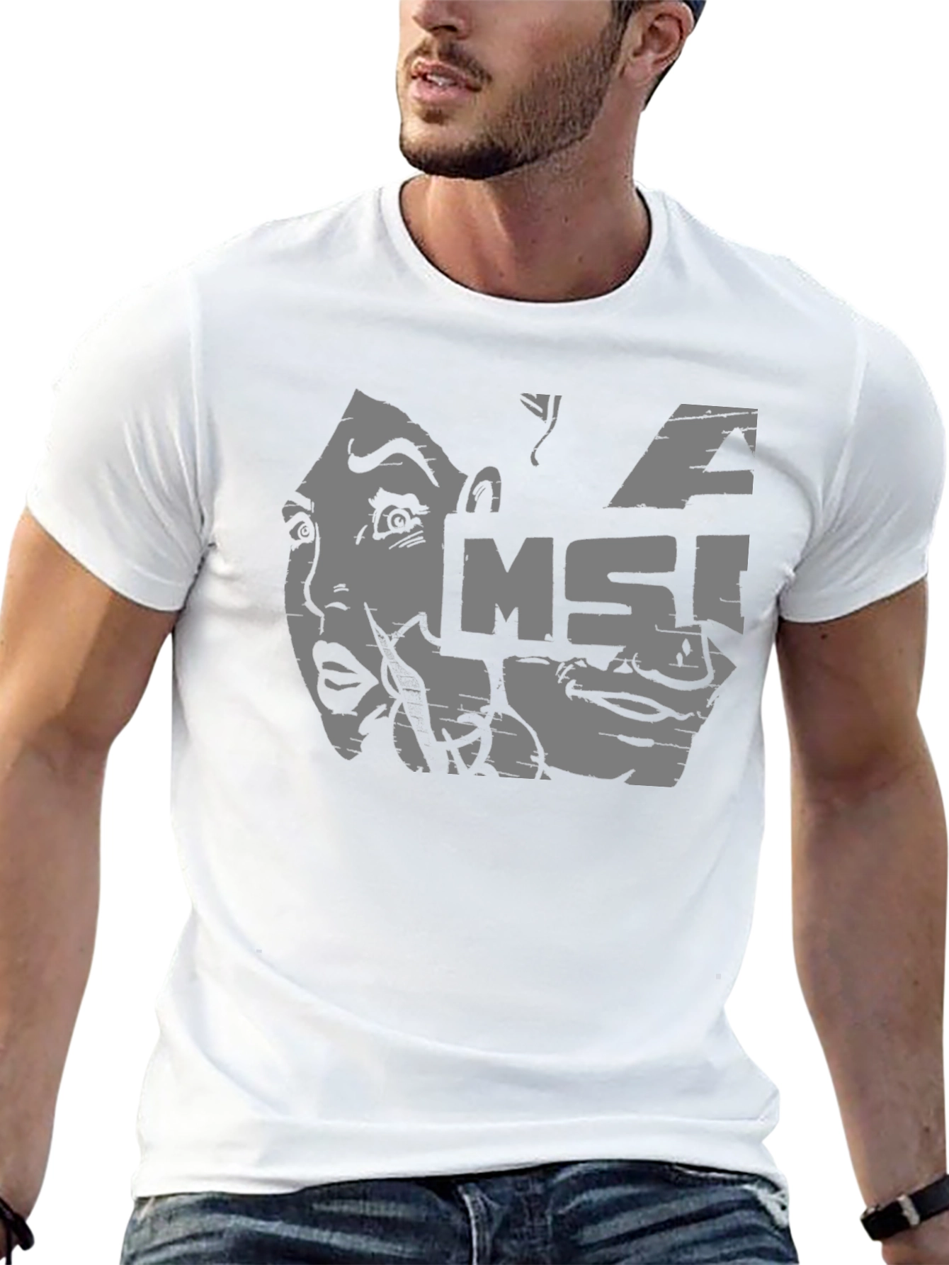MSI Graphic Tee - Black Cotton Casual T-Shirt