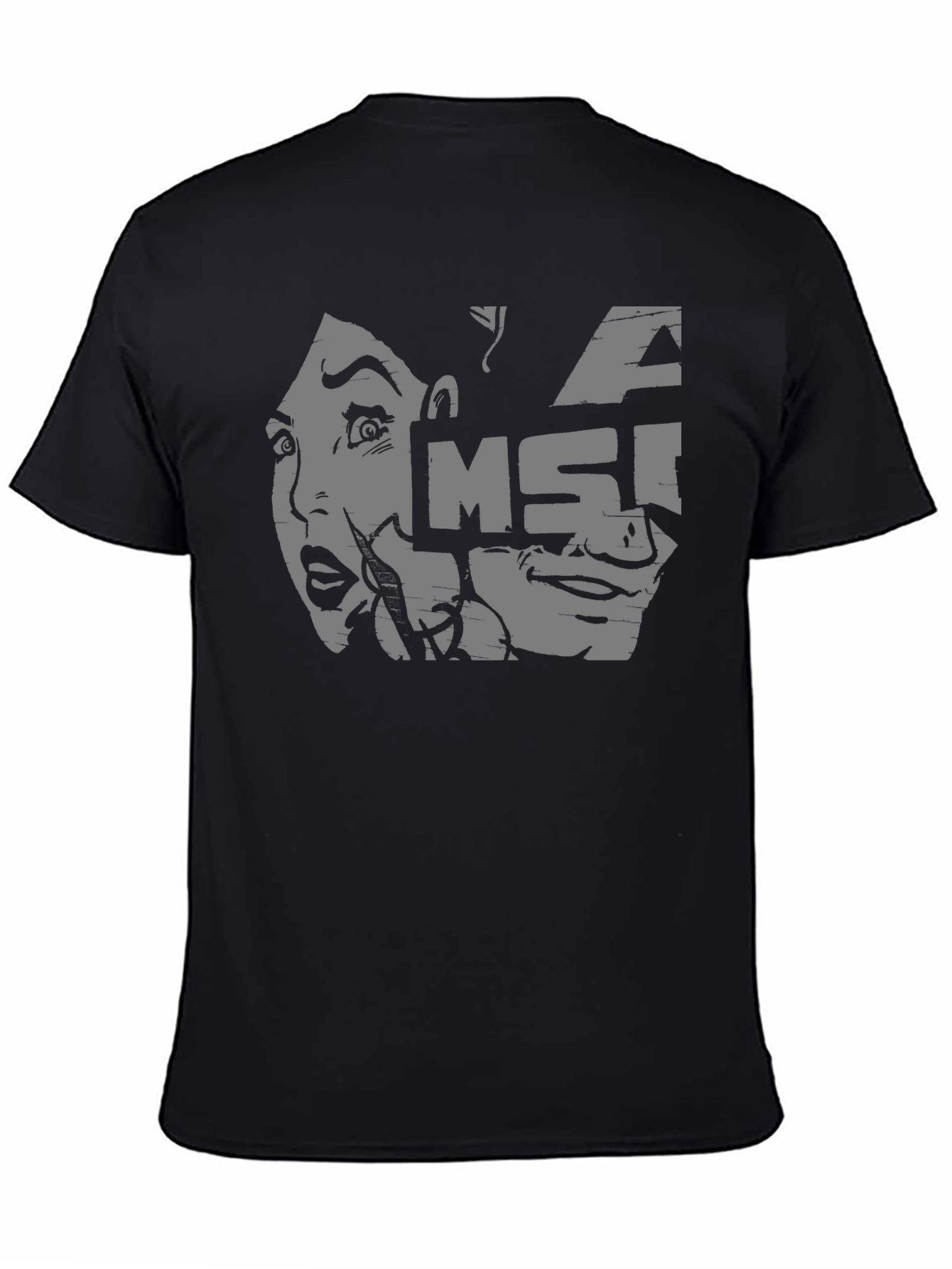 MSI Graphic Tee - Black Cotton Casual T-Shirt