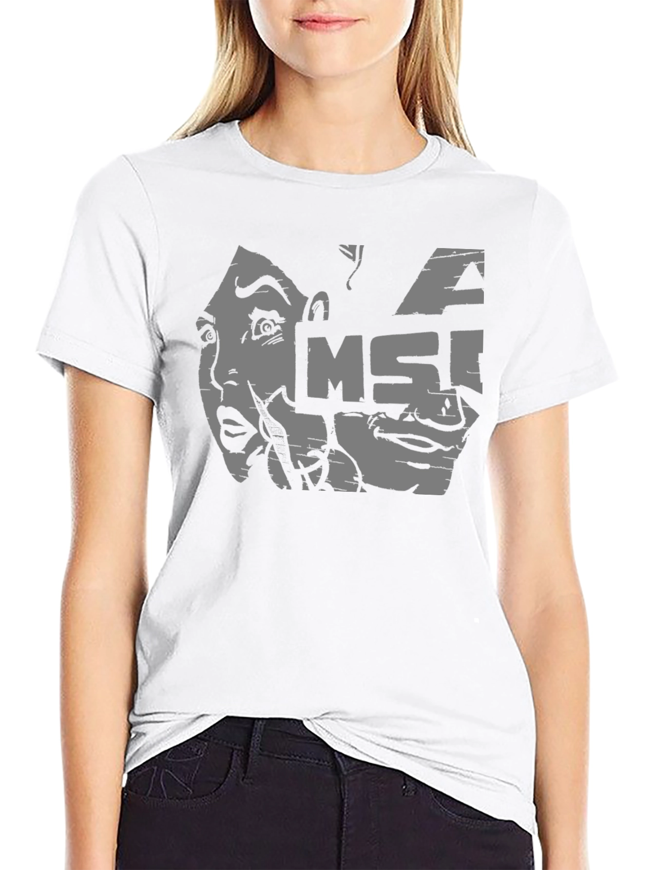 MSI Graphic Tee - Black Cotton Casual T-Shirt
