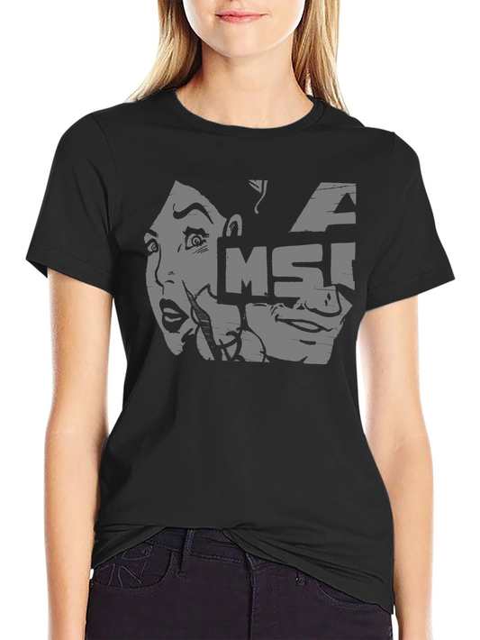 MSI Graphic Tee - Black Cotton Casual T-Shirt