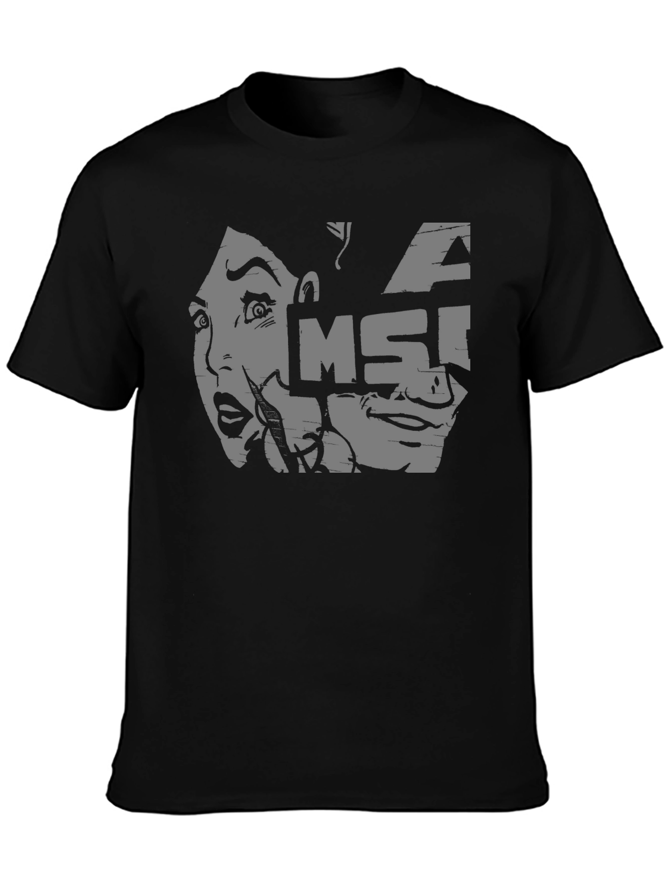 MSI Graphic Tee - Black Cotton Casual T-Shirt