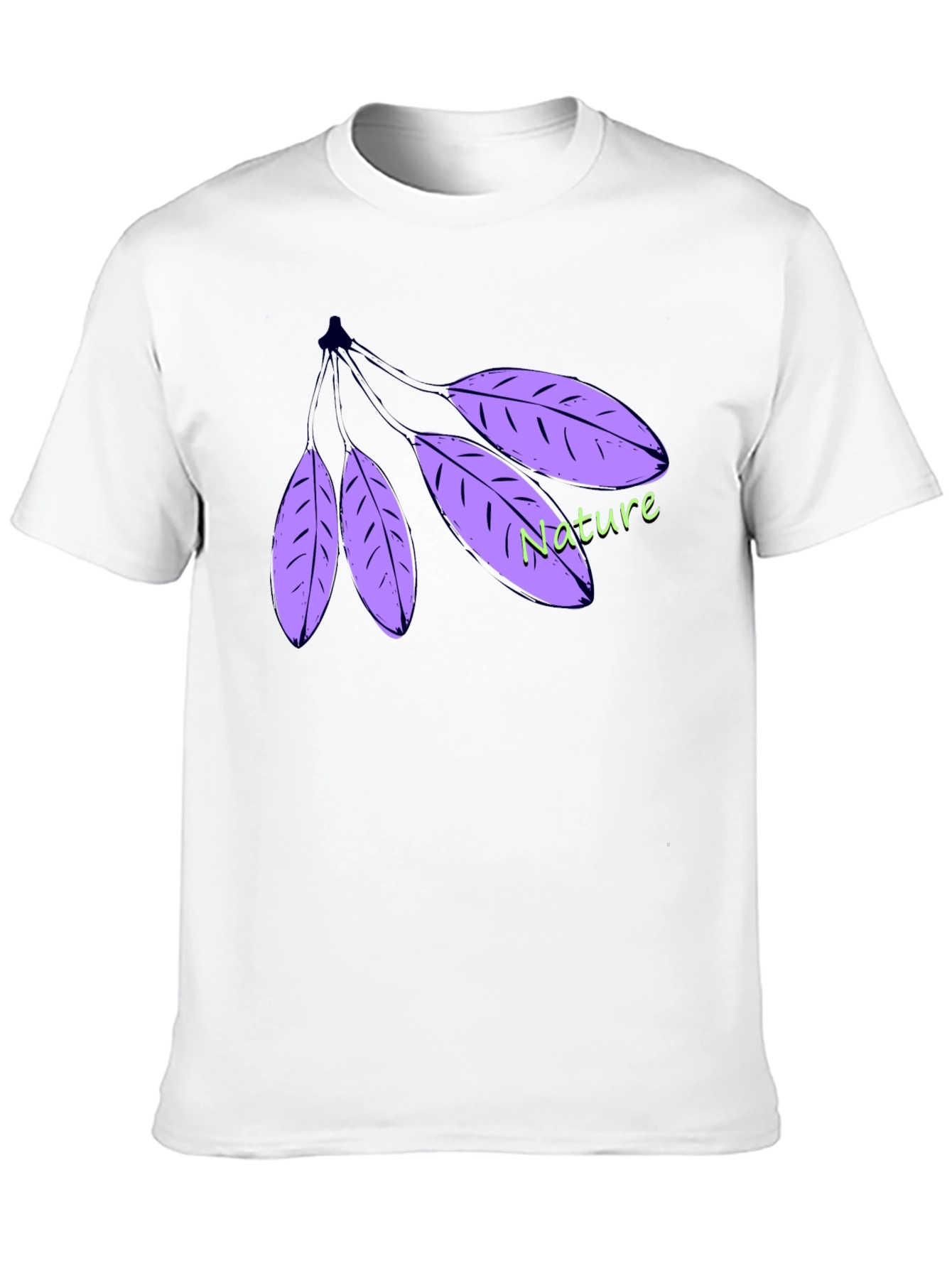 Nature Leaf T-Shirt - Black Cotton Casual Wear