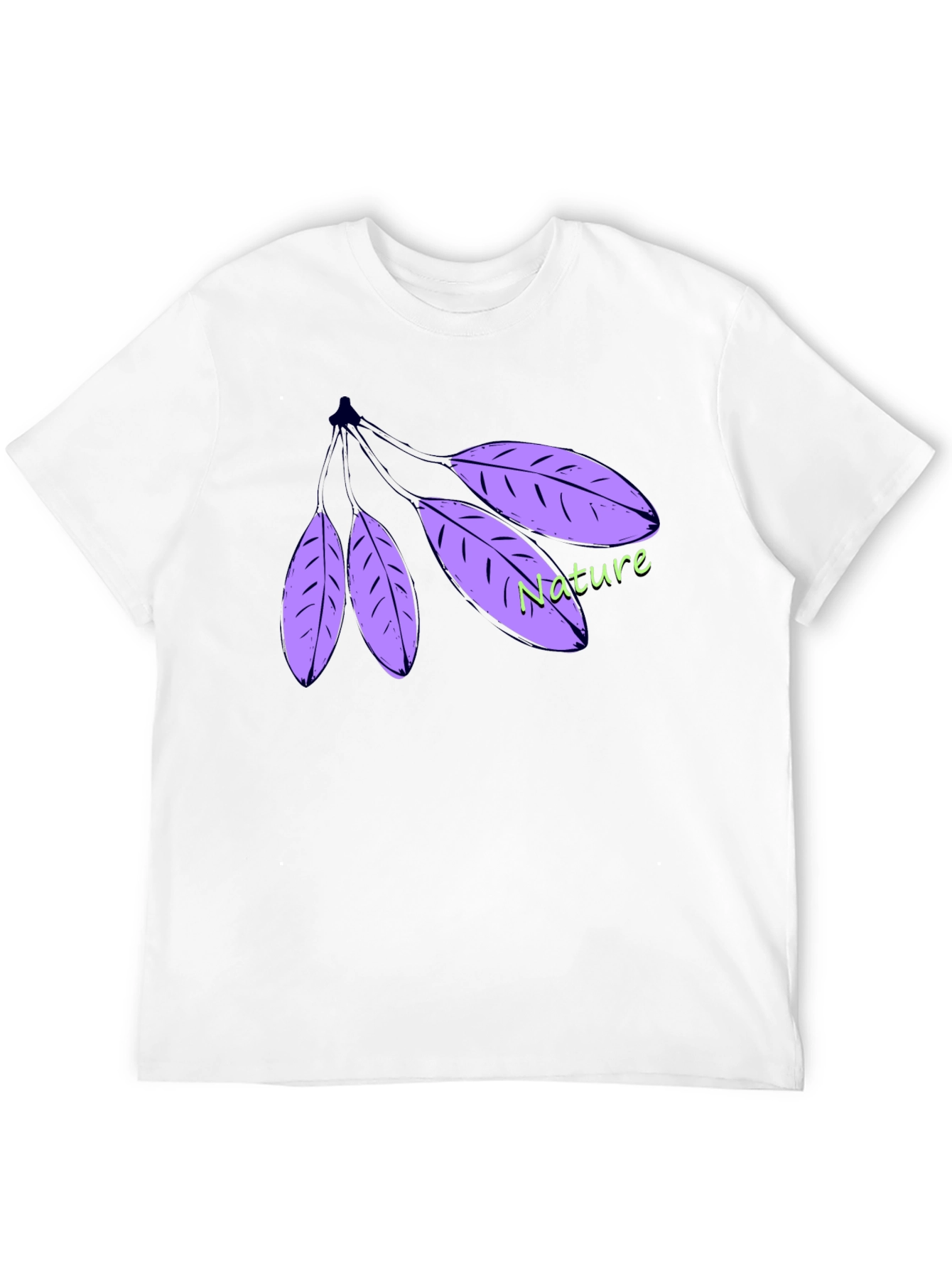 Nature Leaf T-Shirt - Black Cotton Casual Wear