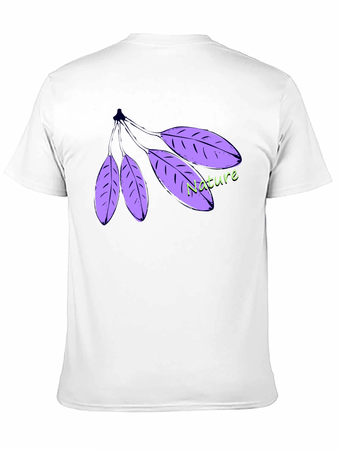 Nature Leaf T-Shirt - Black Cotton Casual Wear