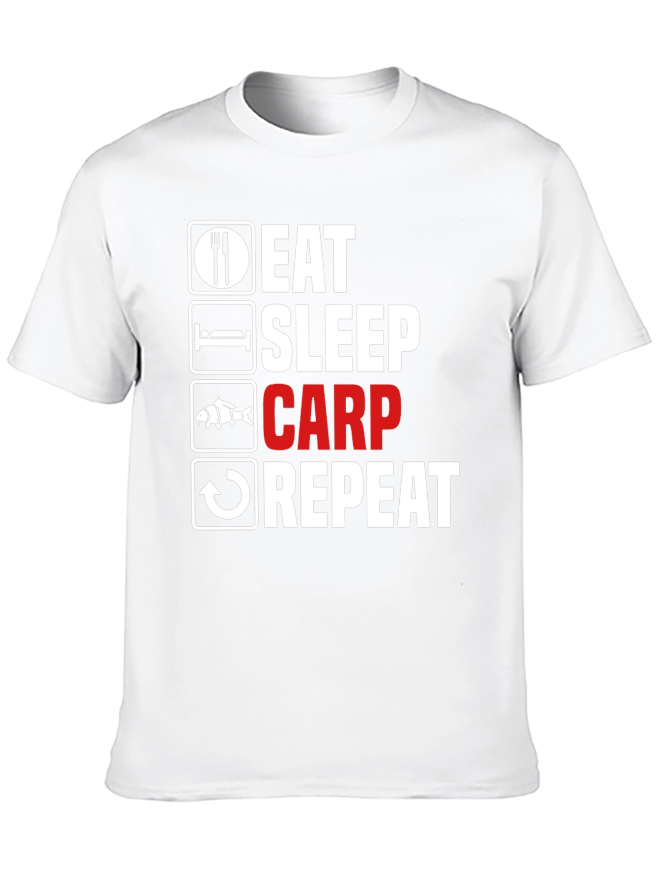 Eat Sleep Carp Repeat - Funny Fishing T-Shirt