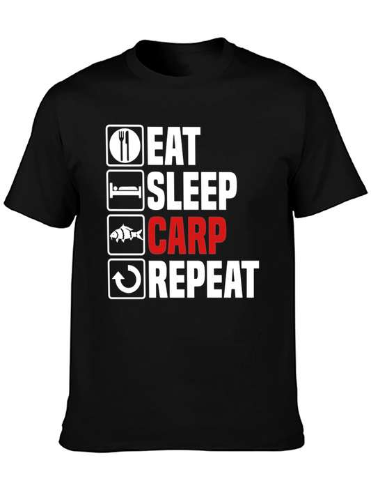 Eat Sleep Carp Repeat - Funny Fishing T-Shirt