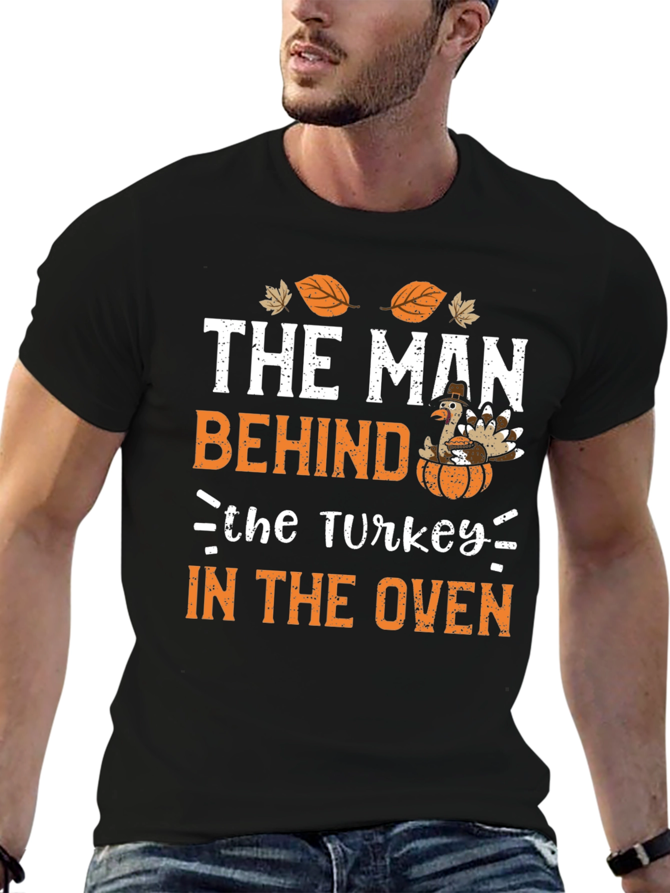 The Man Behind The Turkey T-Shirt Thanksgiving Tee