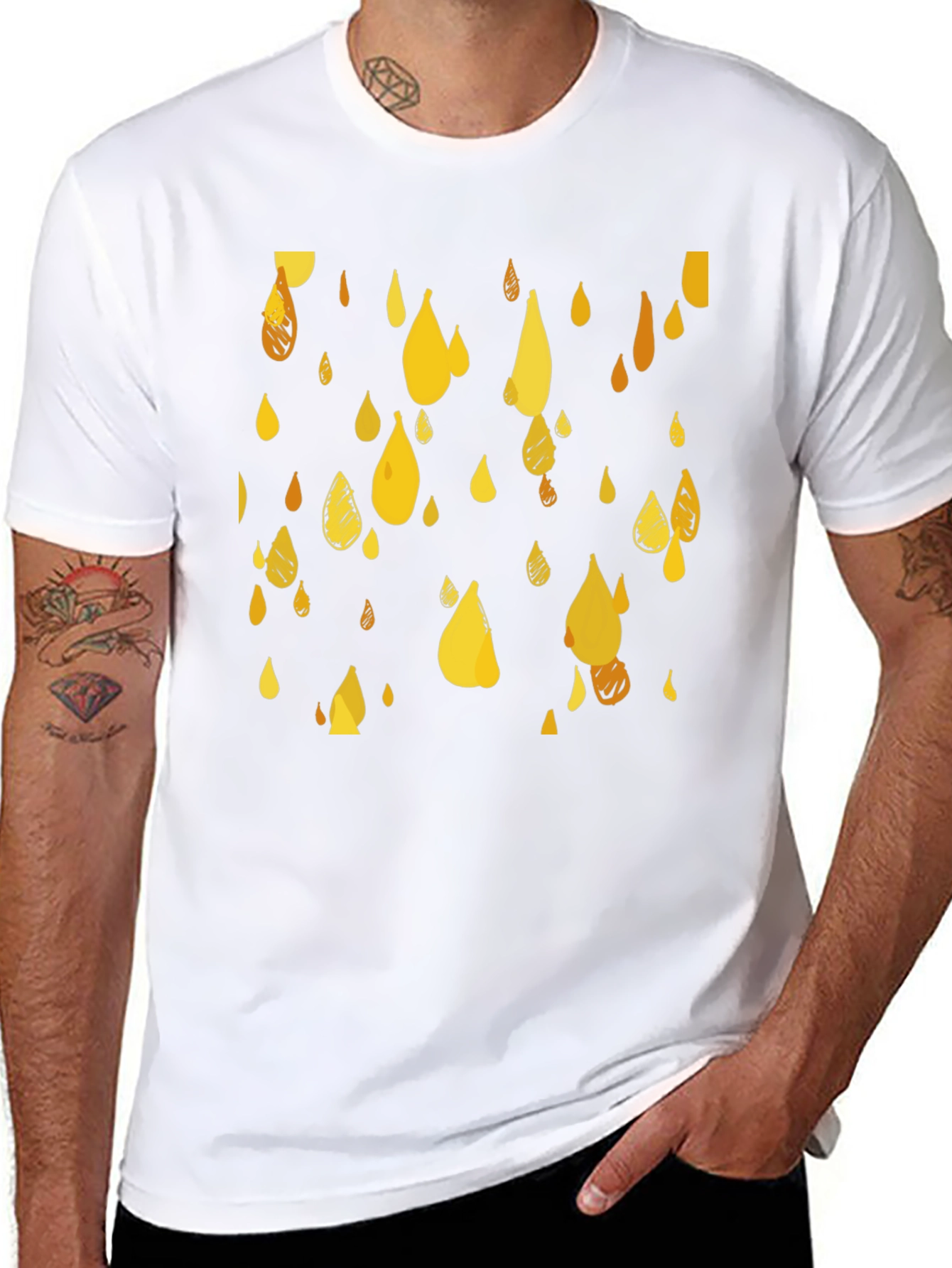 Golden Rain T-Shirt - Stylish Graphic Tee