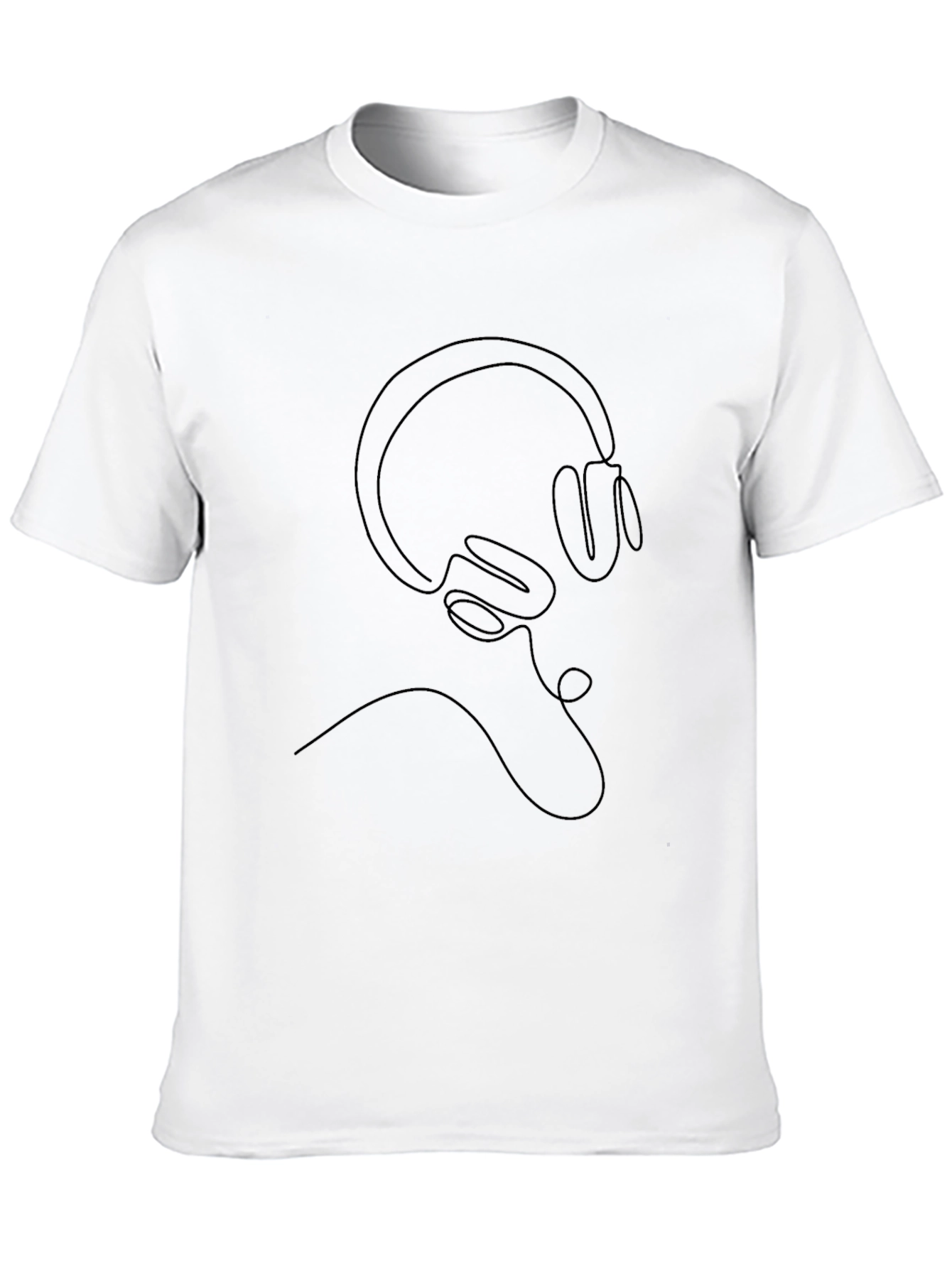 Minimalist Headphone Graphic Tee - Black