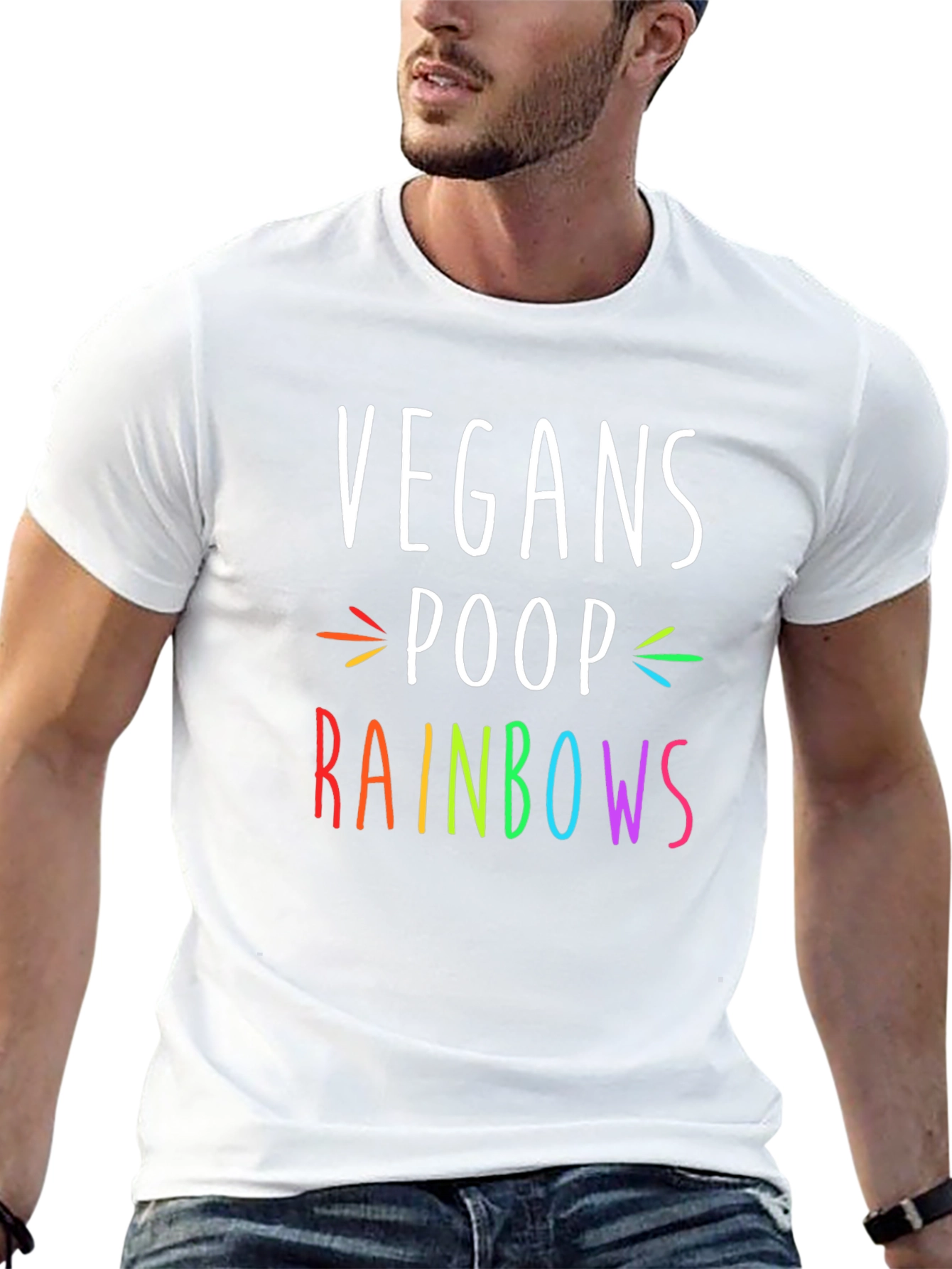 Vegan Rainbow Poop Graphic T-Shirt