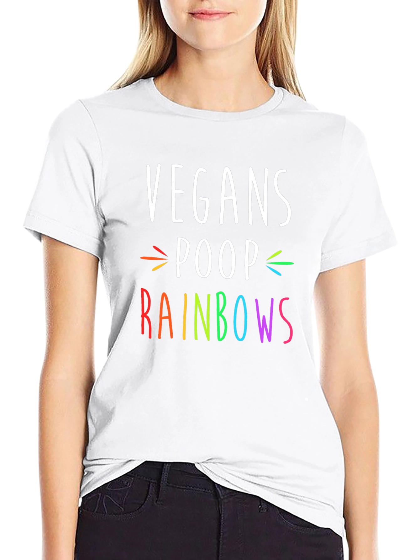 Vegan Rainbow Poop Graphic T-Shirt