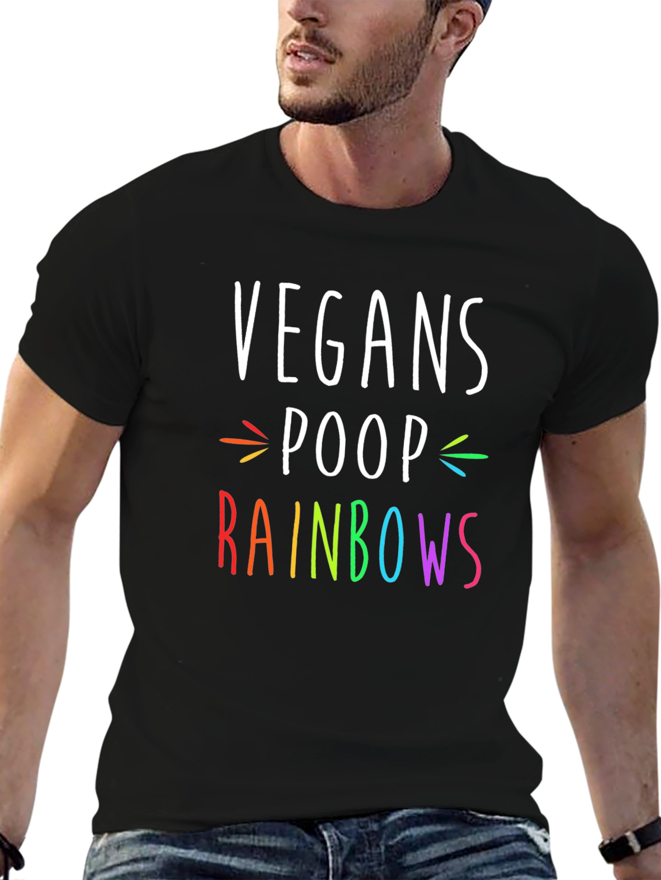 Vegan Rainbow Poop Graphic T-Shirt
